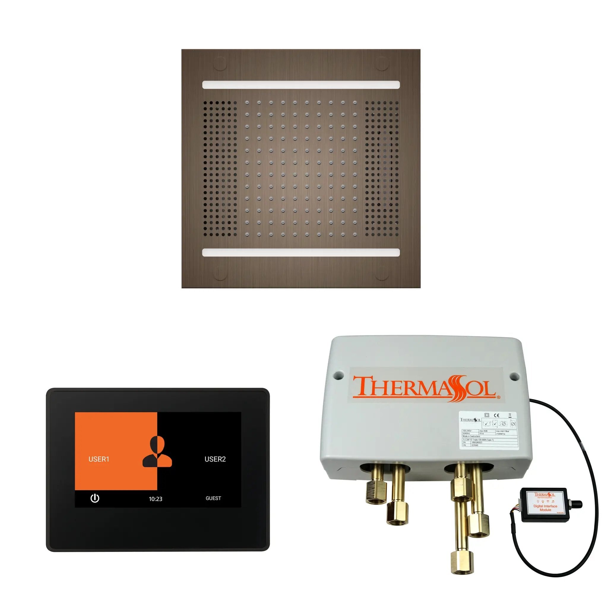 Thermasol The Wellness Hydrovive14 Shower Package with 7" ThermaTouch Square by Thermasol