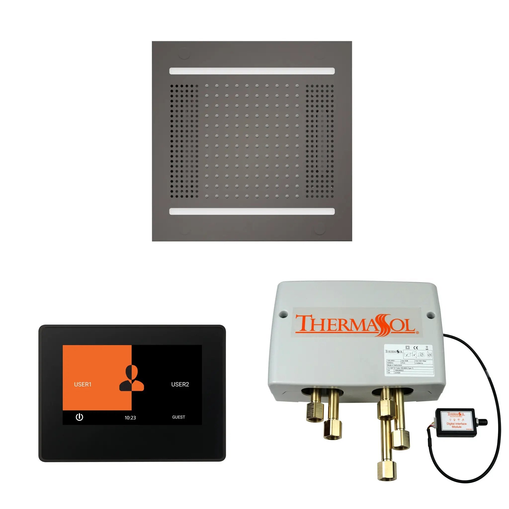 Thermasol The Wellness Hydrovive14 Shower Package with 7" ThermaTouch Square by Thermasol