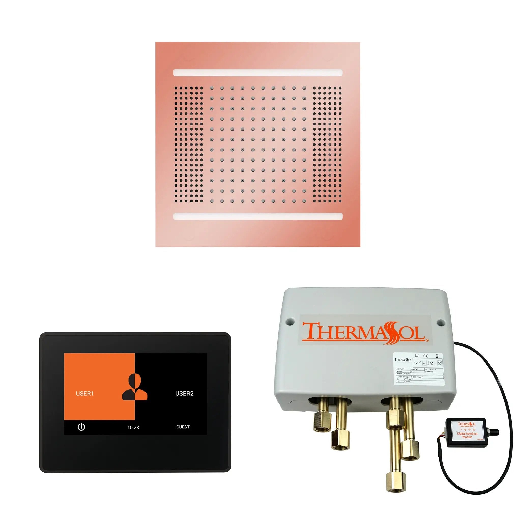 Thermasol The Wellness Hydrovive14 Shower Package with 7" ThermaTouch Square by Thermasol