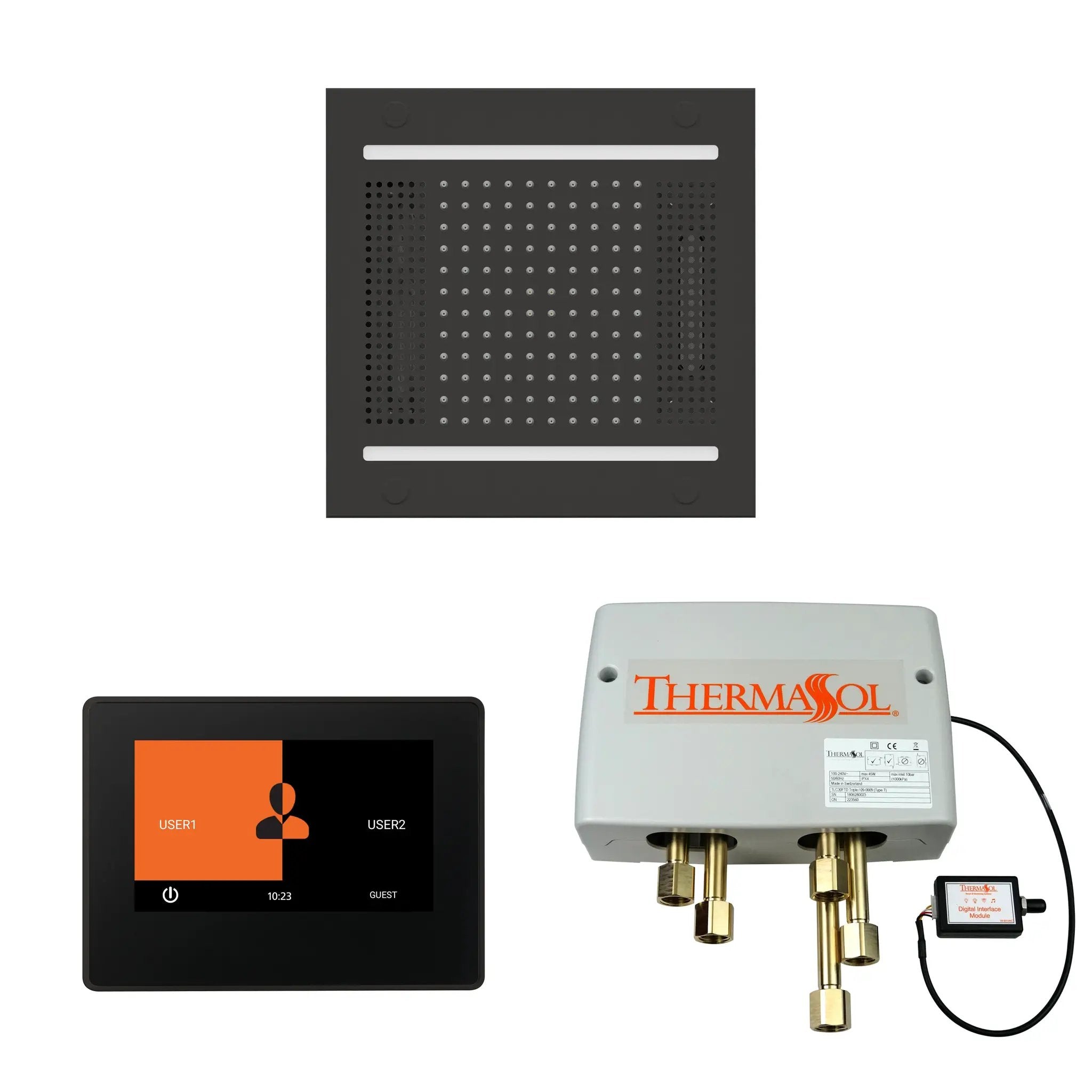 Thermasol The Wellness Hydrovive14 Shower Package with 7" ThermaTouch Square by Thermasol