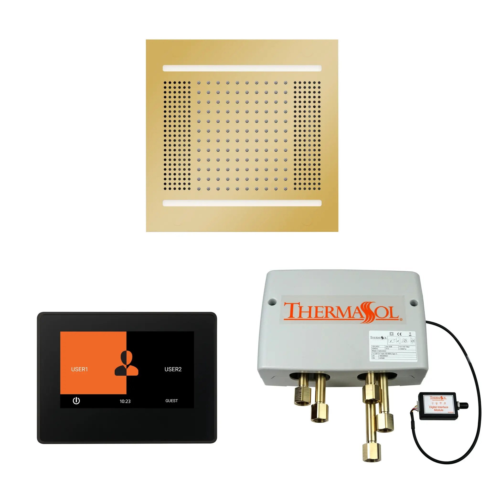 Thermasol The Wellness Hydrovive14 Shower Package with 7" ThermaTouch Square by Thermasol