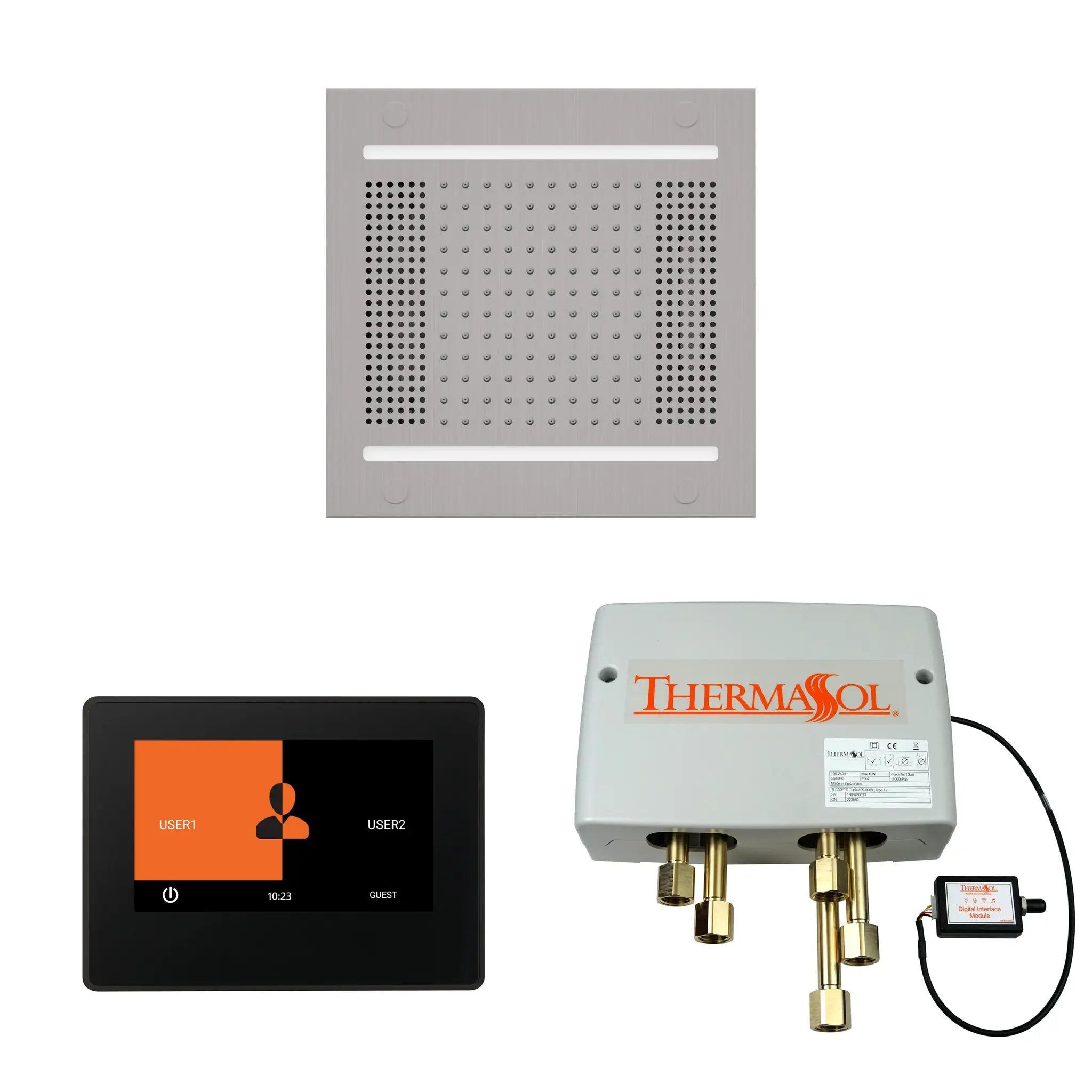 Thermasol The Wellness Hydrovive14 Shower Package with 7" ThermaTouch Square by Thermasol