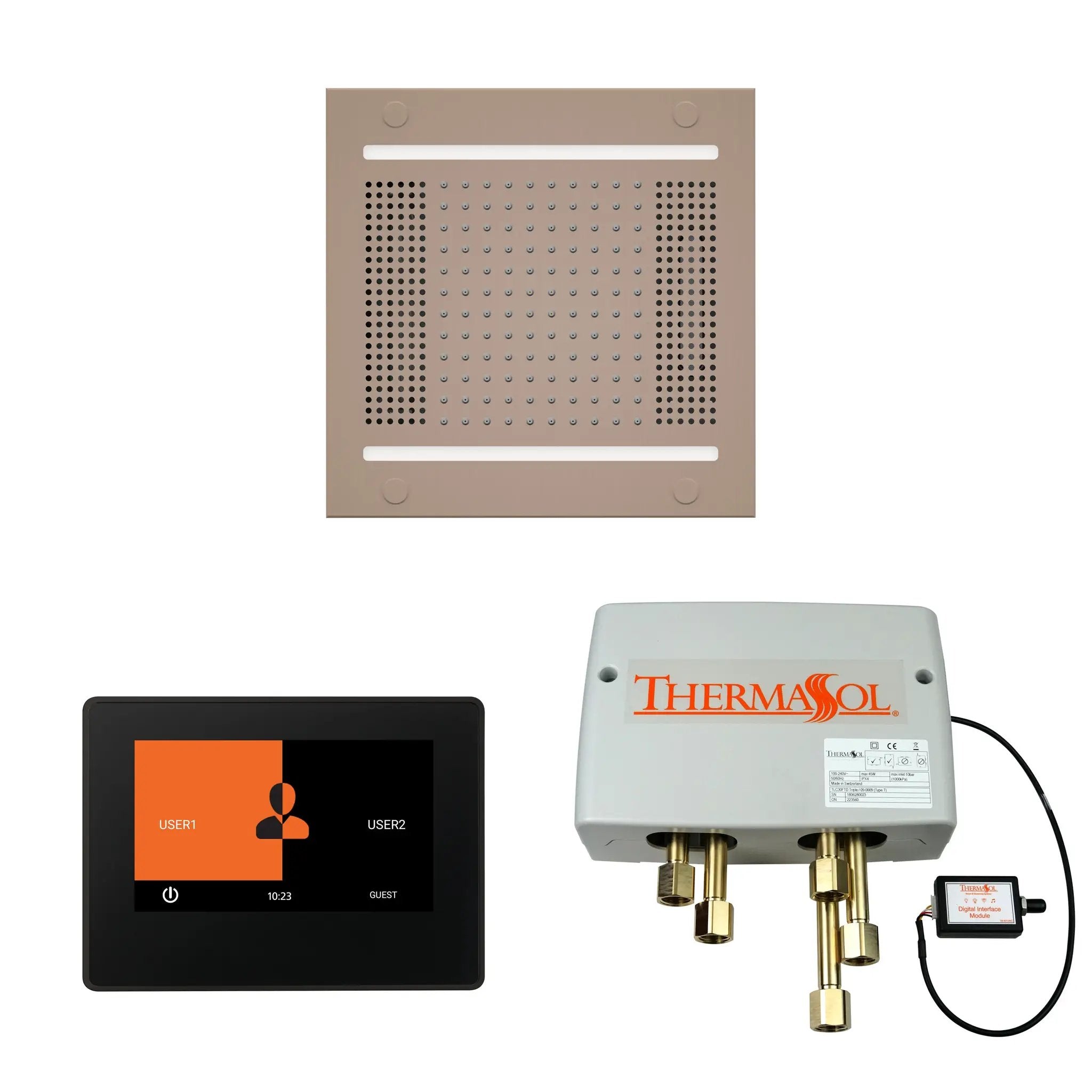 Thermasol The Wellness Hydrovive14 Shower Package with 7" ThermaTouch Square by Thermasol