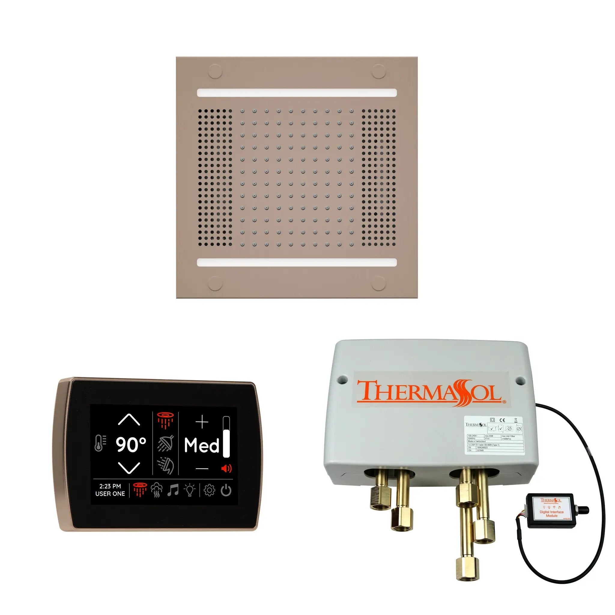 Thermasol The Wellness Hydrovive14 Shower Package with SignaTouch Square by Thermasol