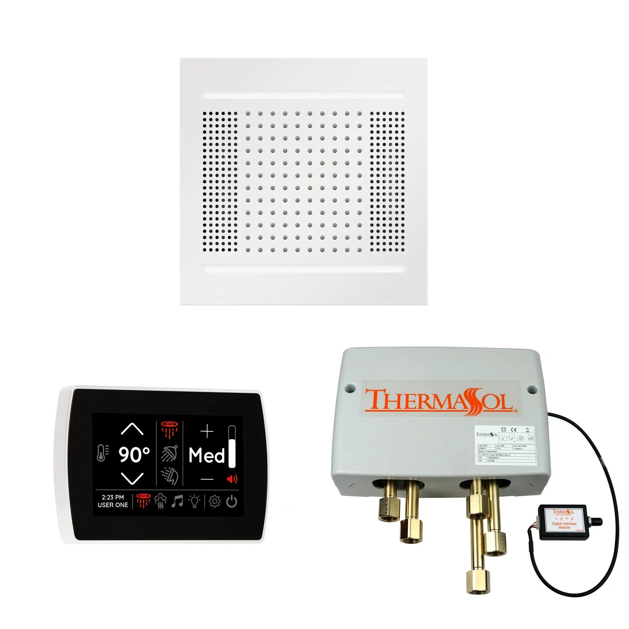 Thermasol The Wellness Hydrovive14 Shower Package with SignaTouch Square by Thermasol