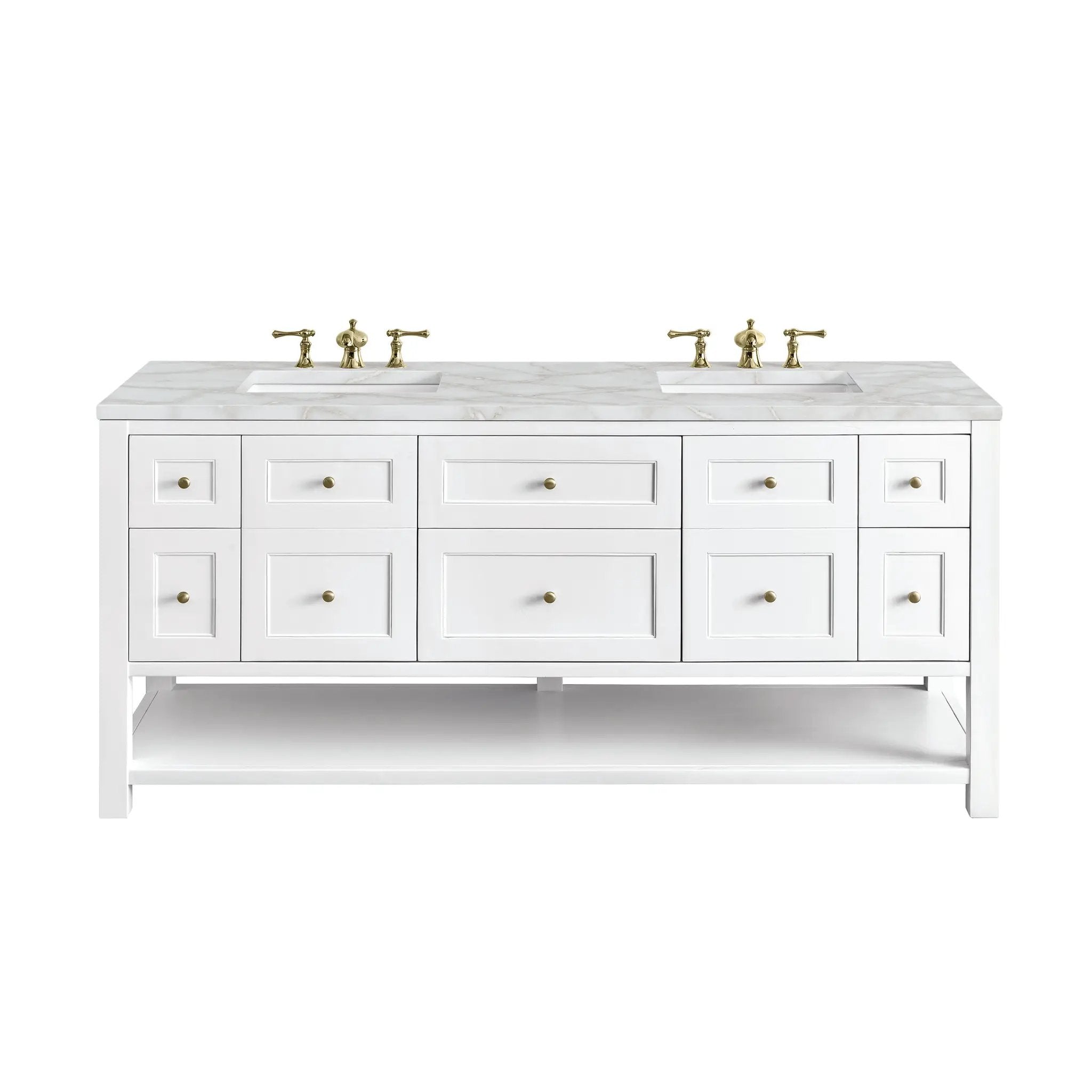 James Martin Breckenridge 72" Double Vanity Set - Bright White by James Martin Vanities