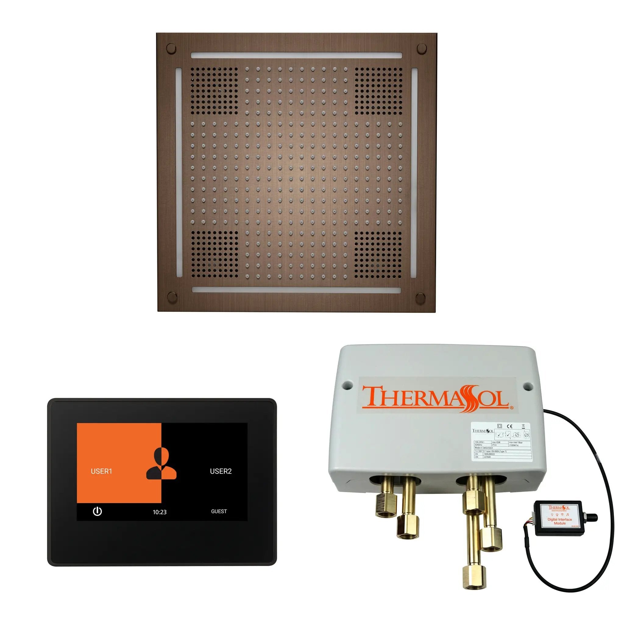 Thermasol The Wellness Hydrovive Shower Package with 7" ThermaTouch Square by Thermasol