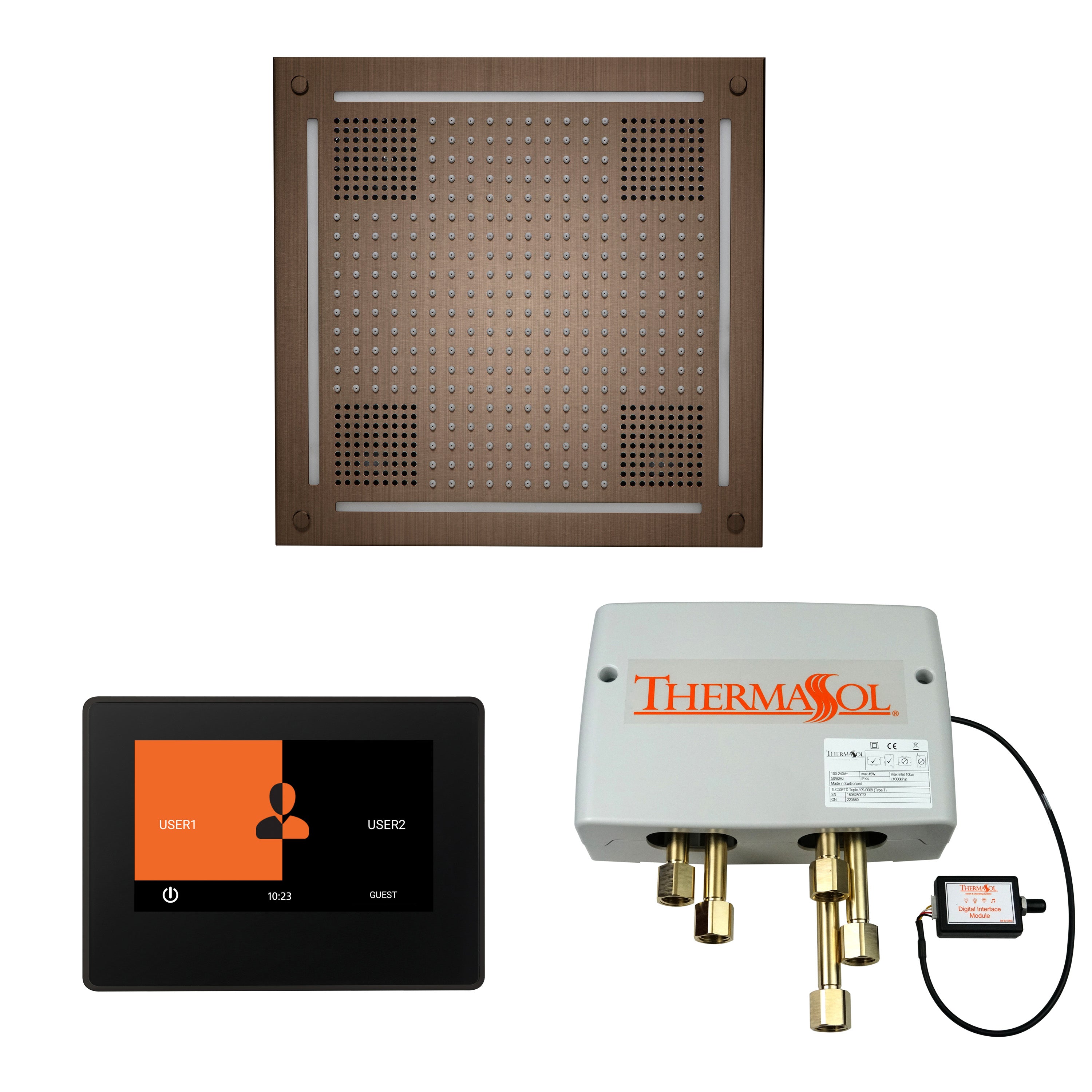 Thermasol The Wellness Hydrovive Shower Package with 7" ThermaTouch Square