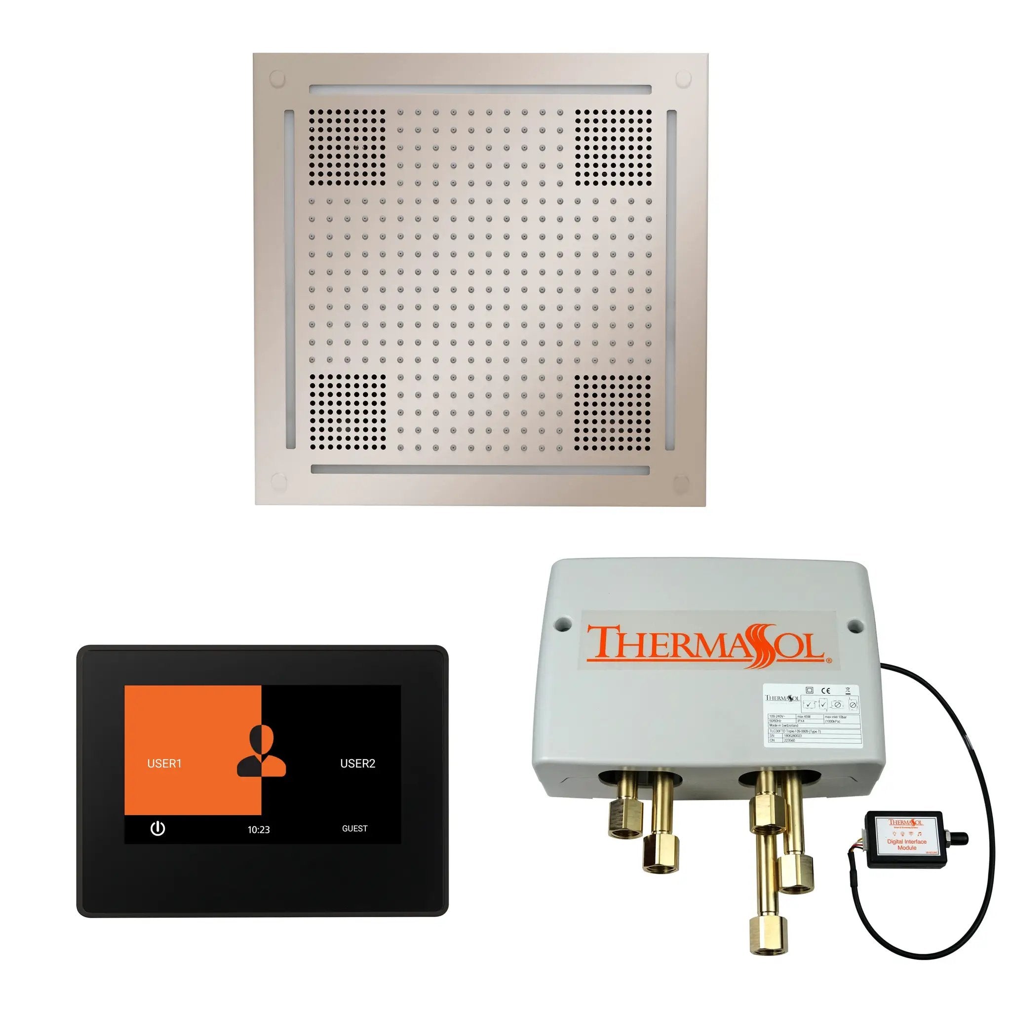 Thermasol The Wellness Hydrovive Shower Package with 7" ThermaTouch Square by Thermasol