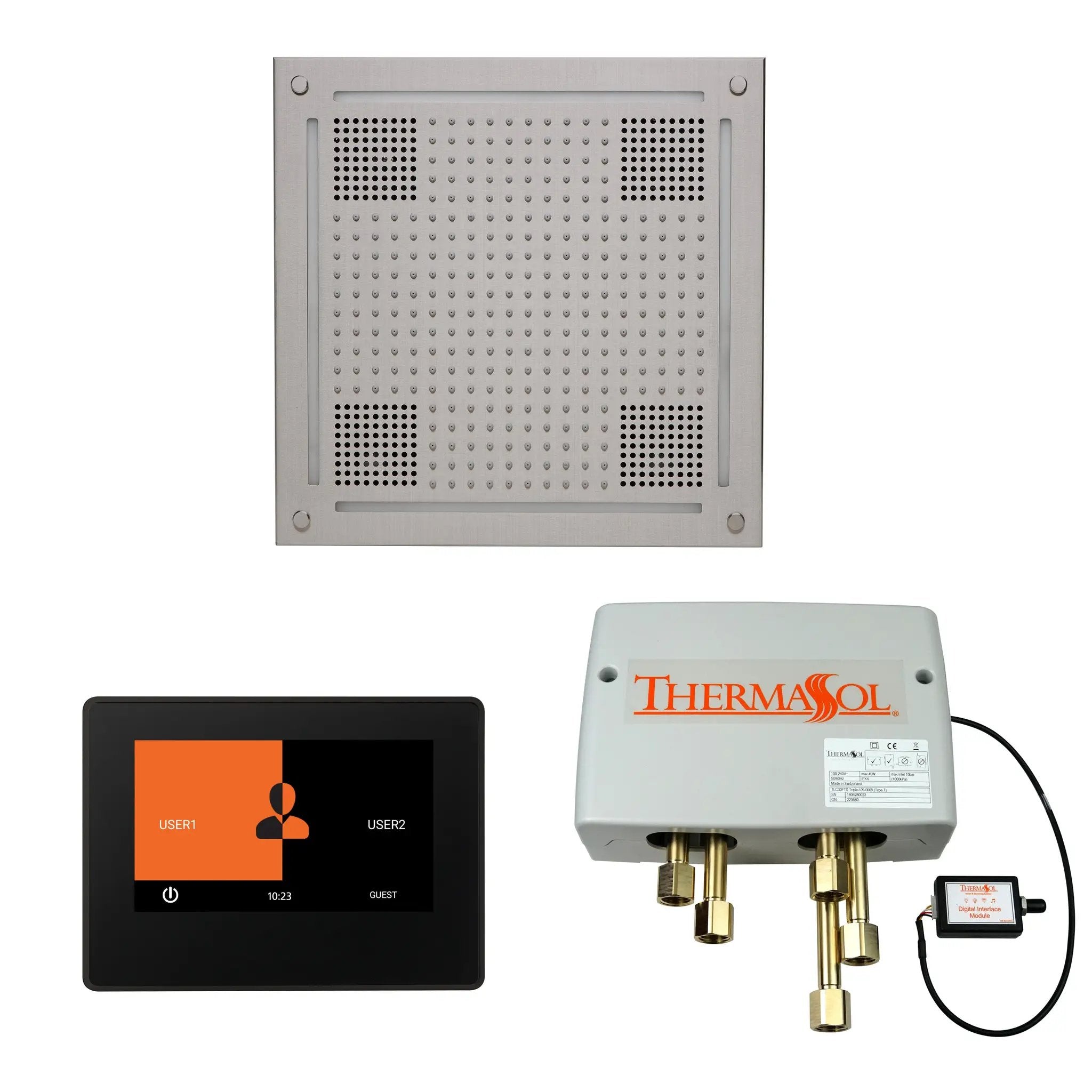 Thermasol The Wellness Hydrovive Shower Package with 7" ThermaTouch Square by Thermasol