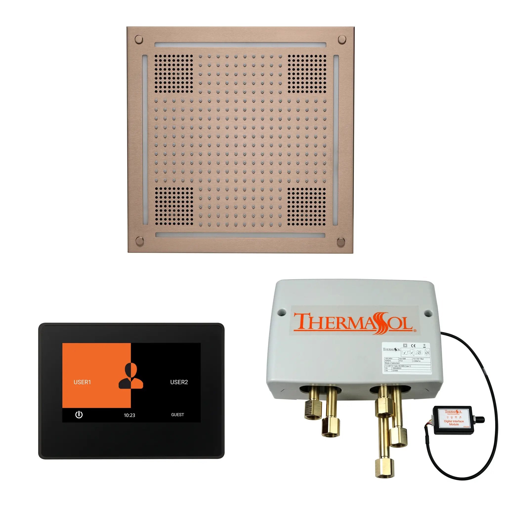 Thermasol The Wellness Hydrovive Shower Package with 7" ThermaTouch Square by Thermasol