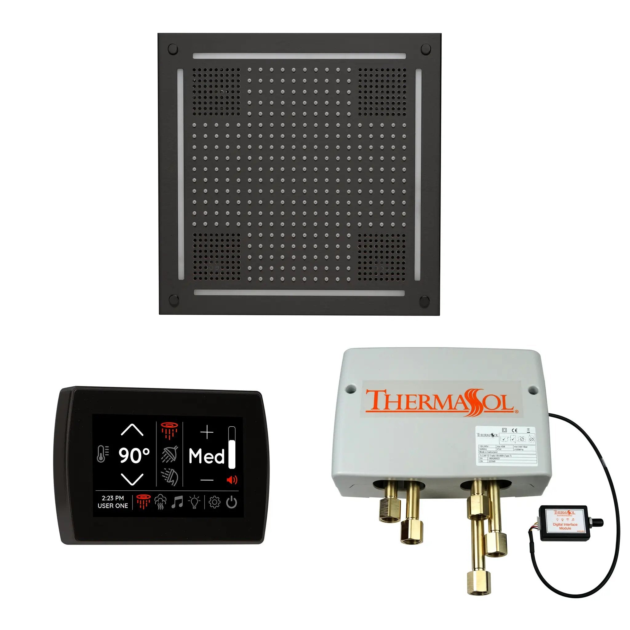 Thermasol The Wellness Hydrovive Shower Package with SignaTouch Square by Thermasol