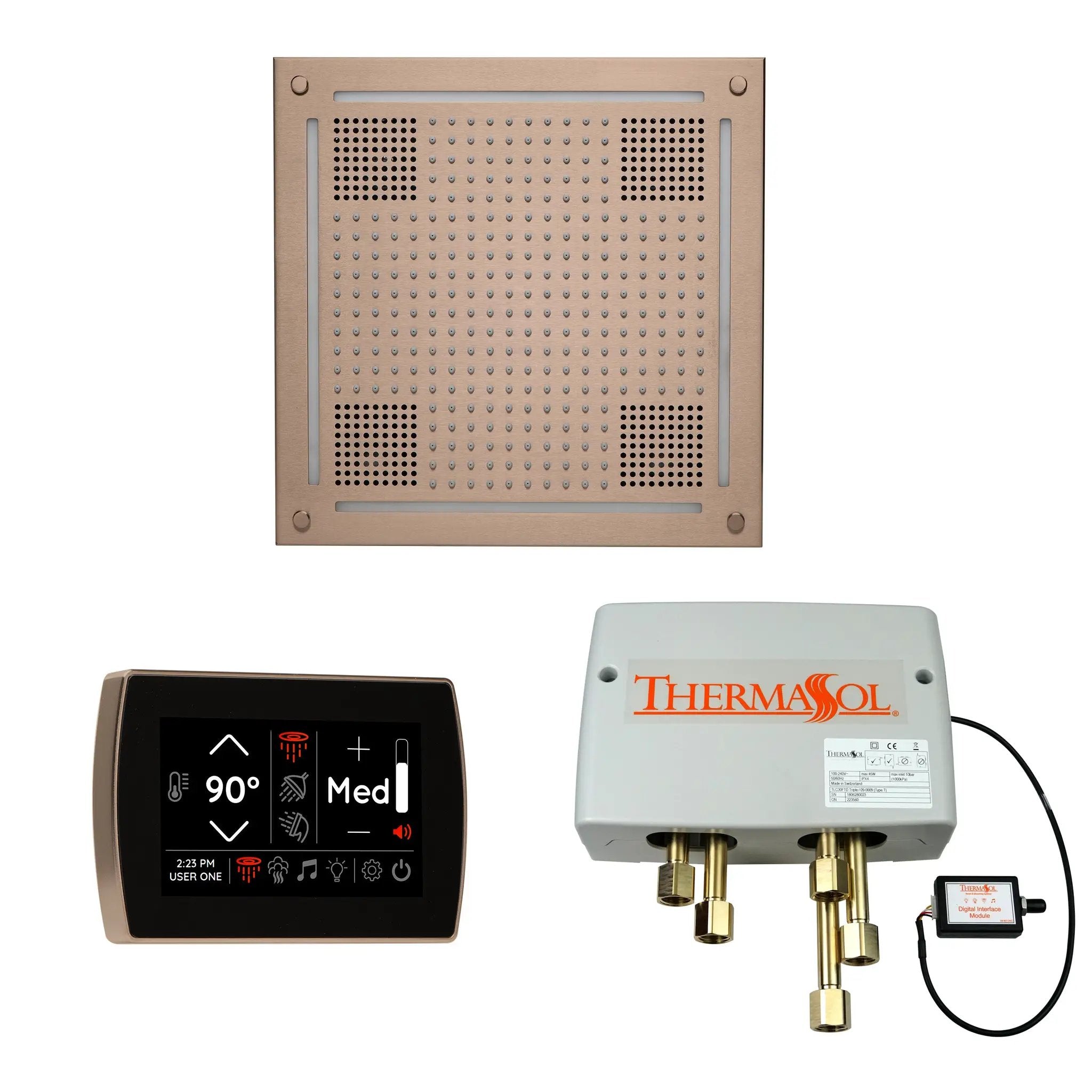 Thermasol The Wellness Hydrovive Shower Package with SignaTouch Square by Thermasol