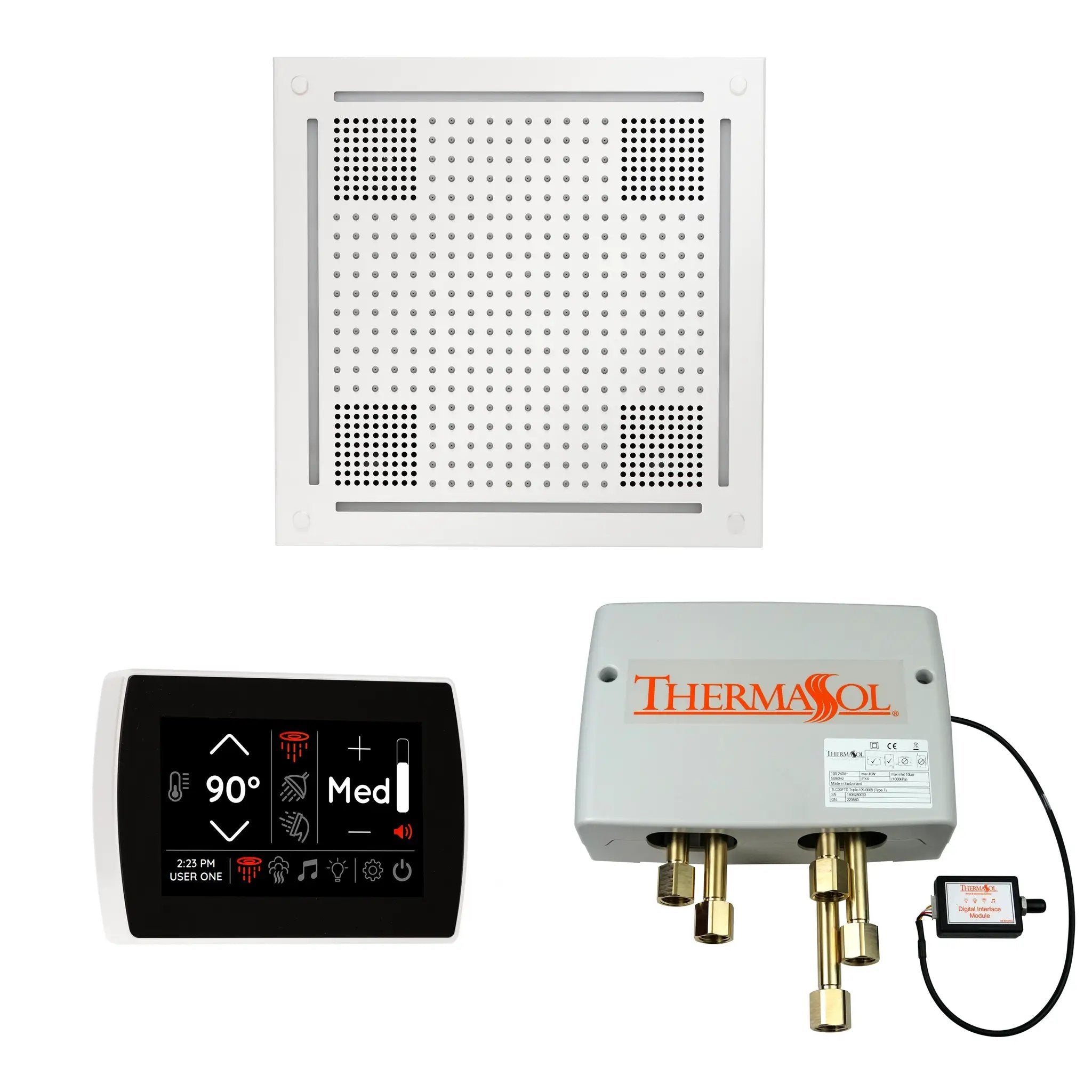 Thermasol The Wellness Hydrovive Shower Package with SignaTouch Square by Thermasol