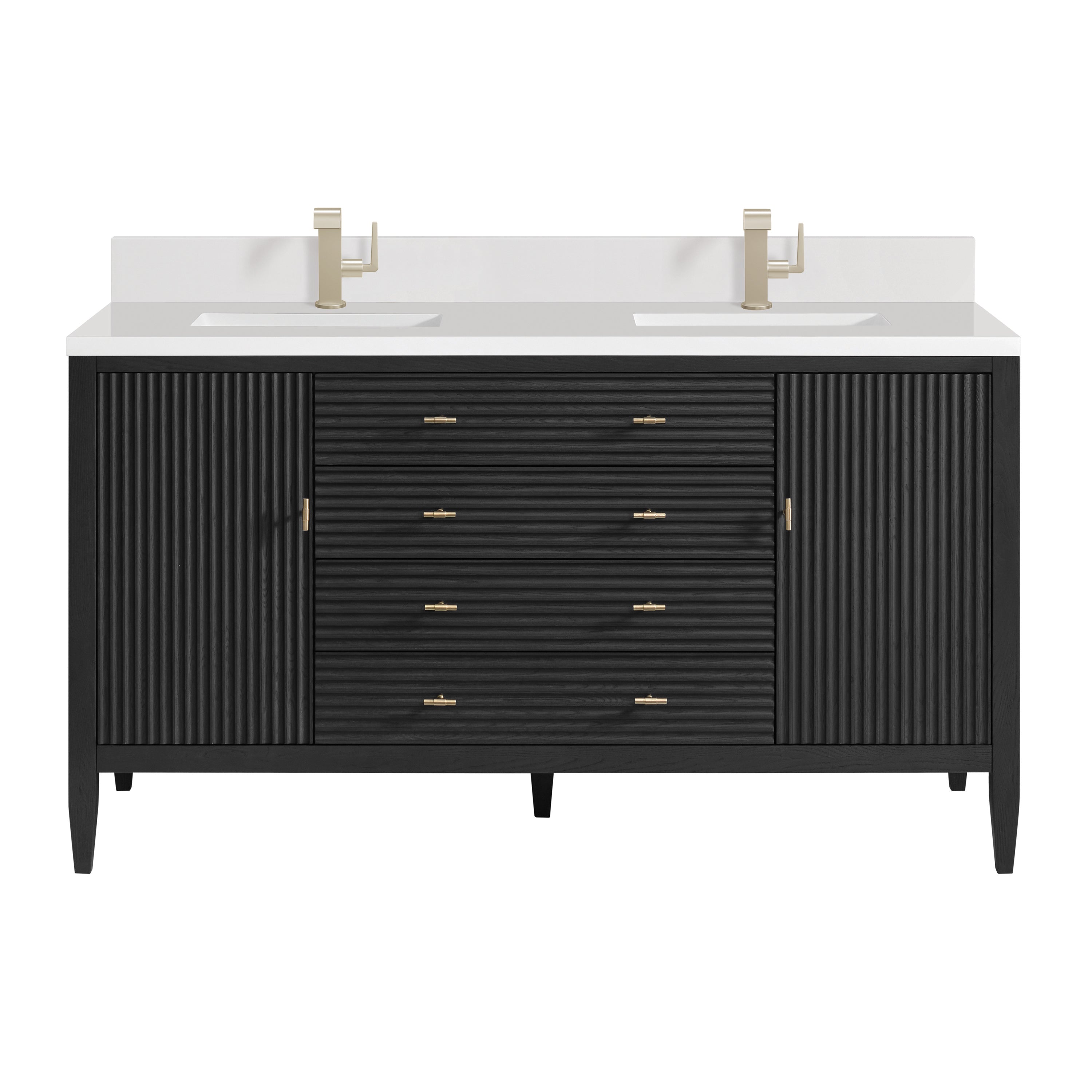 James Martin Myrrin 60" Double Vanity Set - Carbon Oak by James Martin Vanities