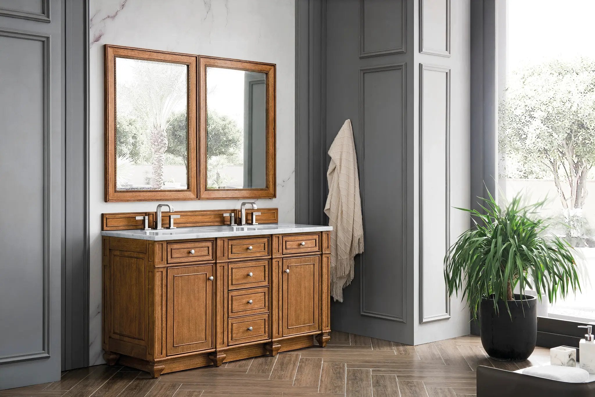 saddle brown vanity