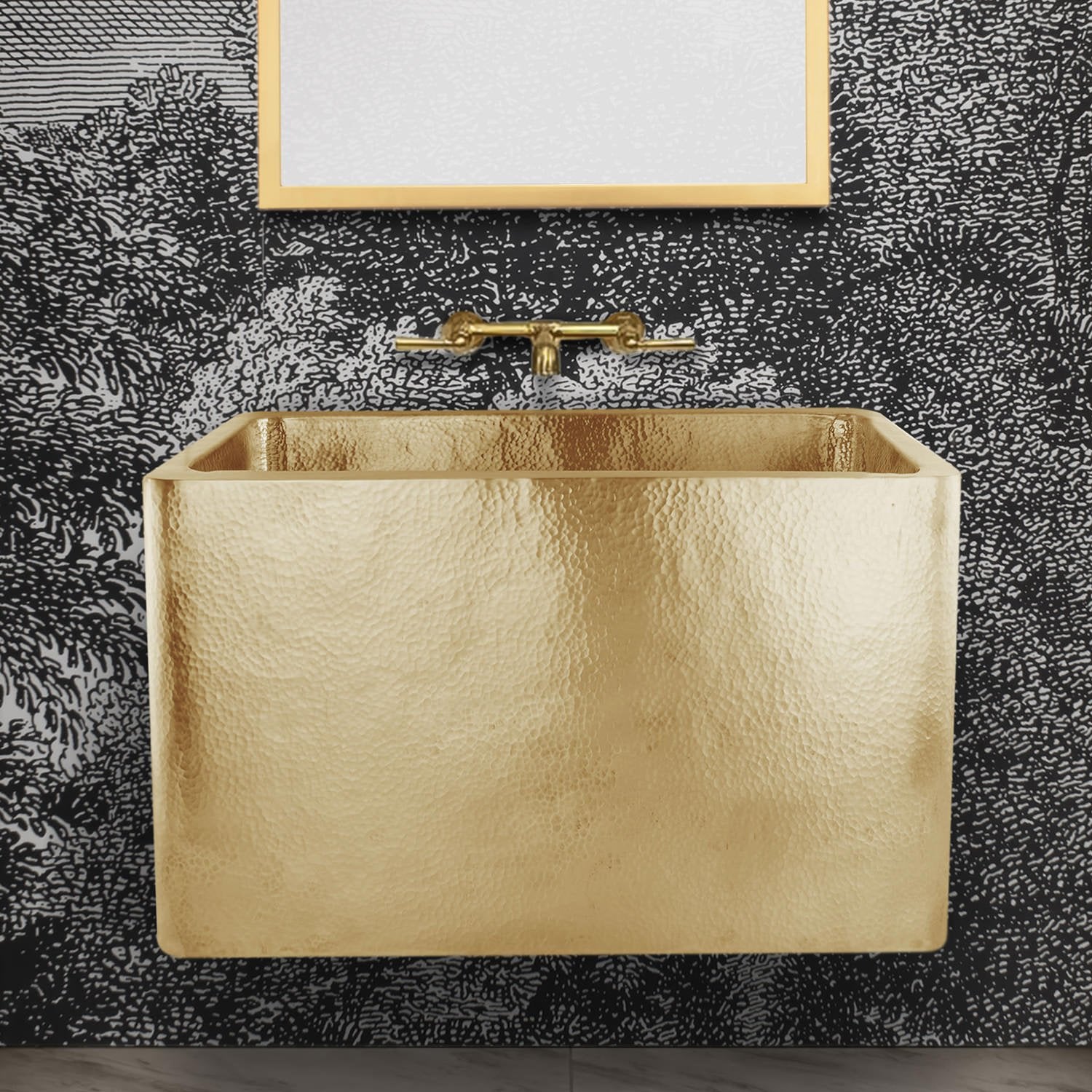 satin unlacquered brass sink