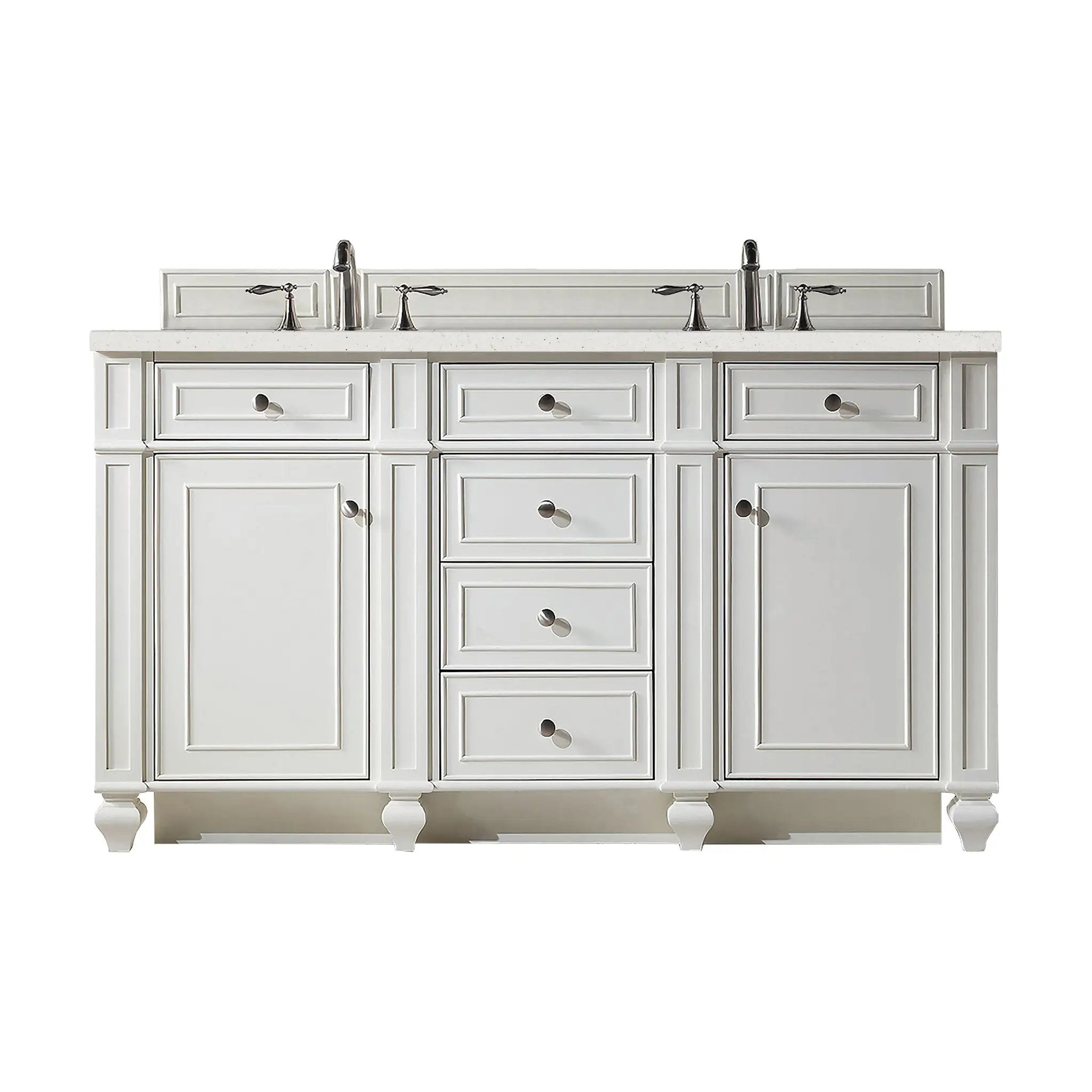James Martin Bristol 60" Double Vanity Set - Bright White by James Martin Vanities