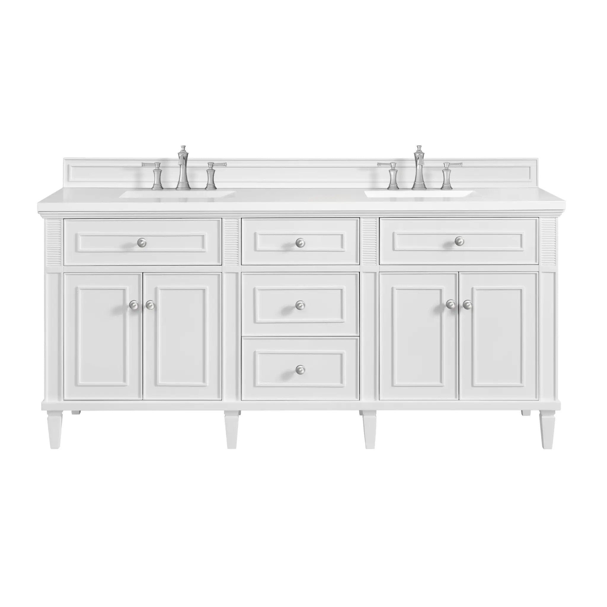 James Martin Lorelai 72" Double Vanity Set - Bright White by James Martin Vanities