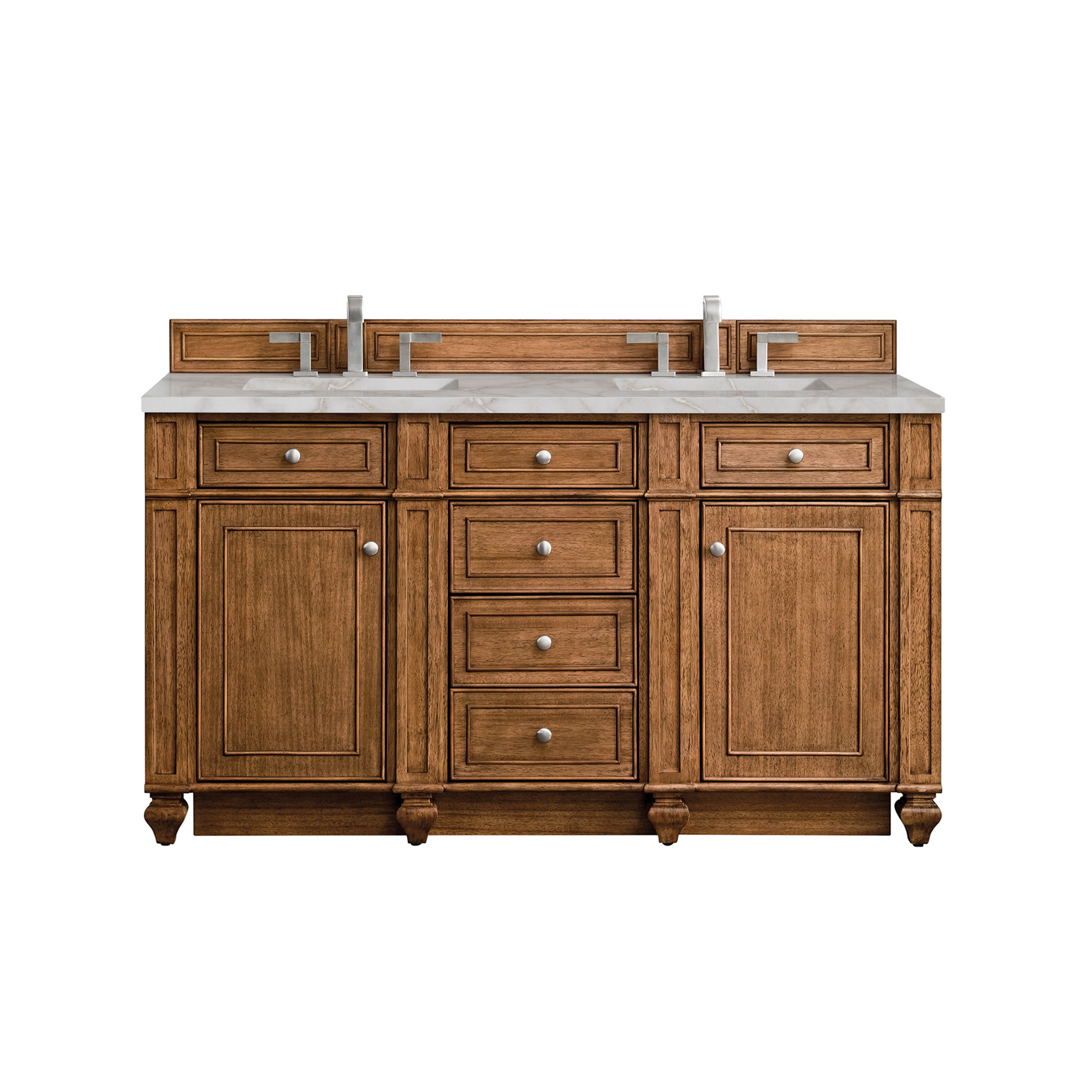 James Martin Vanities Bristol 60" Double Vanity - Saddle Brown