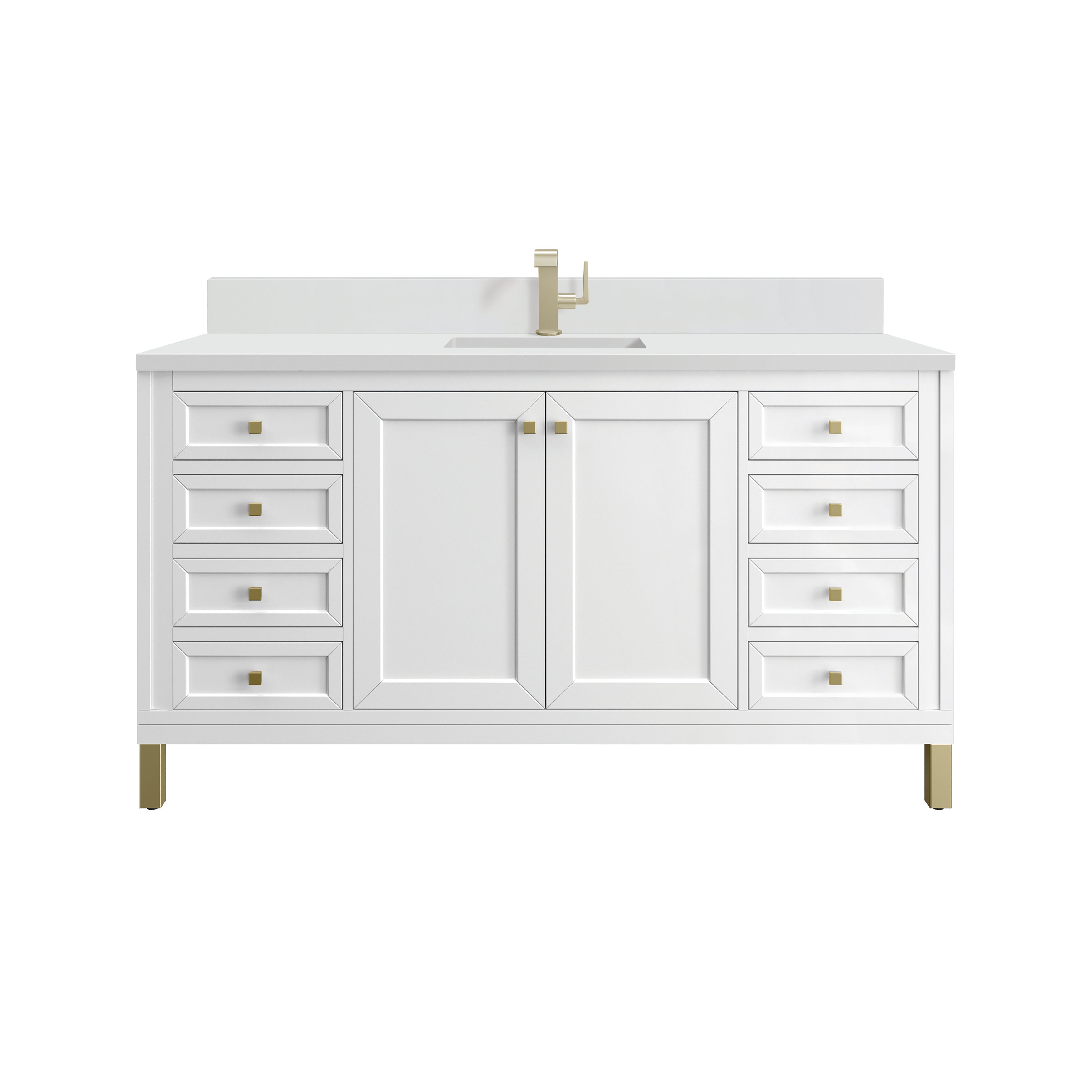 James Martin Vanities Chicago 60" Single Vanity - Glossy White