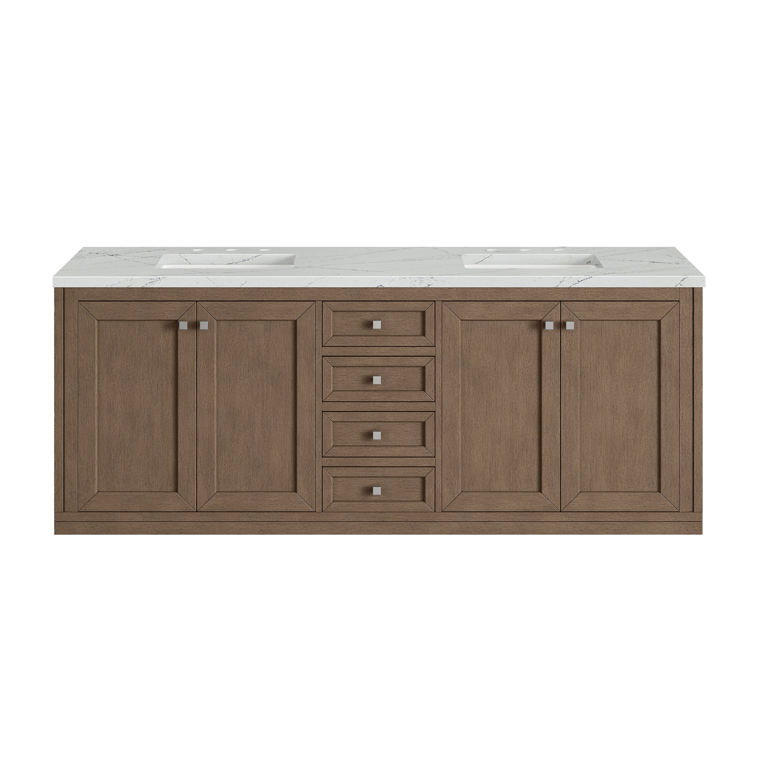James Martin Vanities Chicago 72" Double Vanity - Whitewashed Walnut