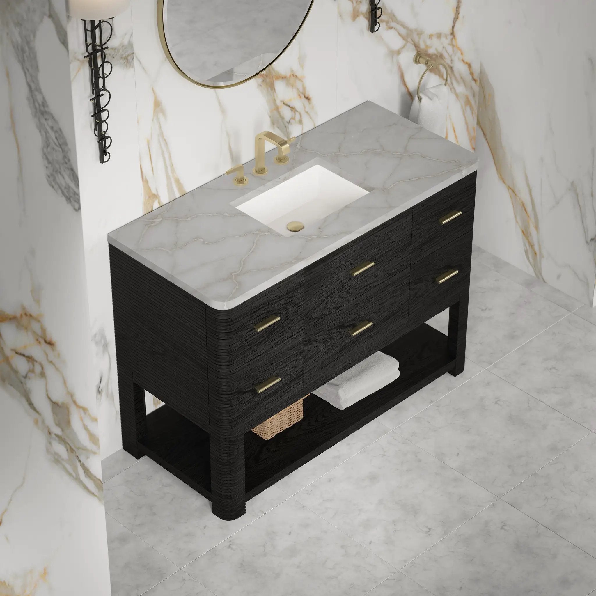 carbon oak vanity