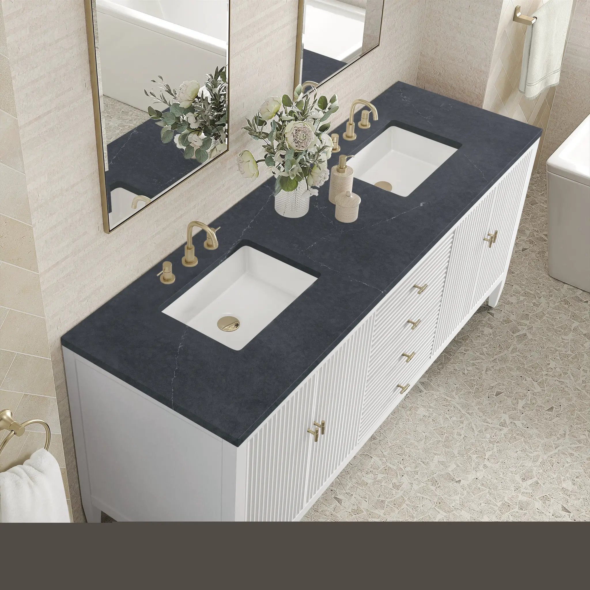 bright white vanity