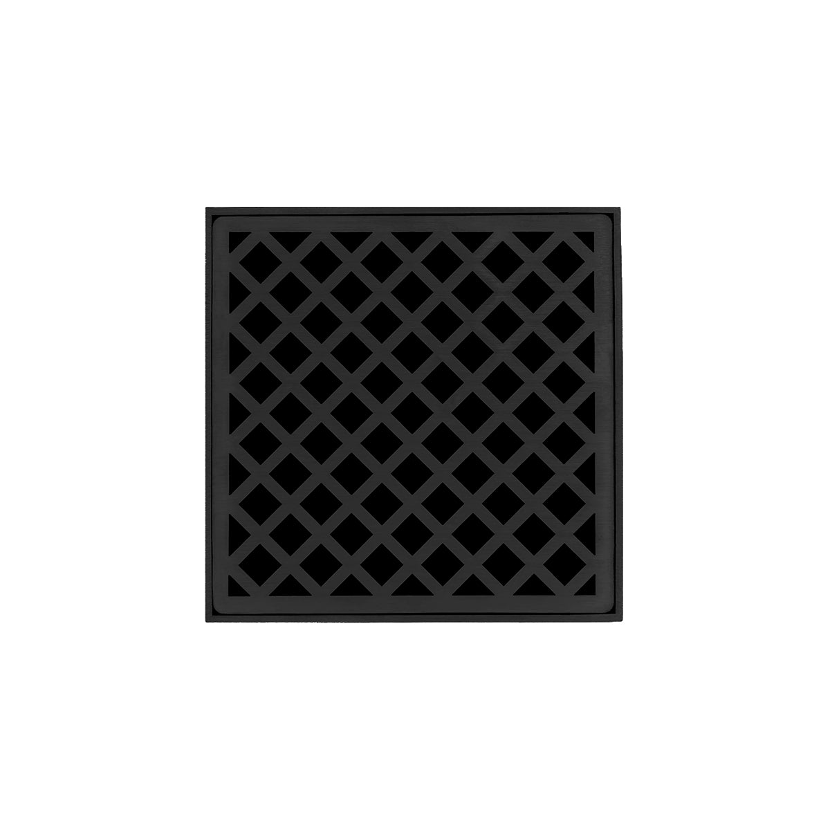 Infinity Drain 5" x 5" Strainer Premium Center Drain Kit with Criss-Cross Pattern Decorative Plate and 2" Throat for XD 5
