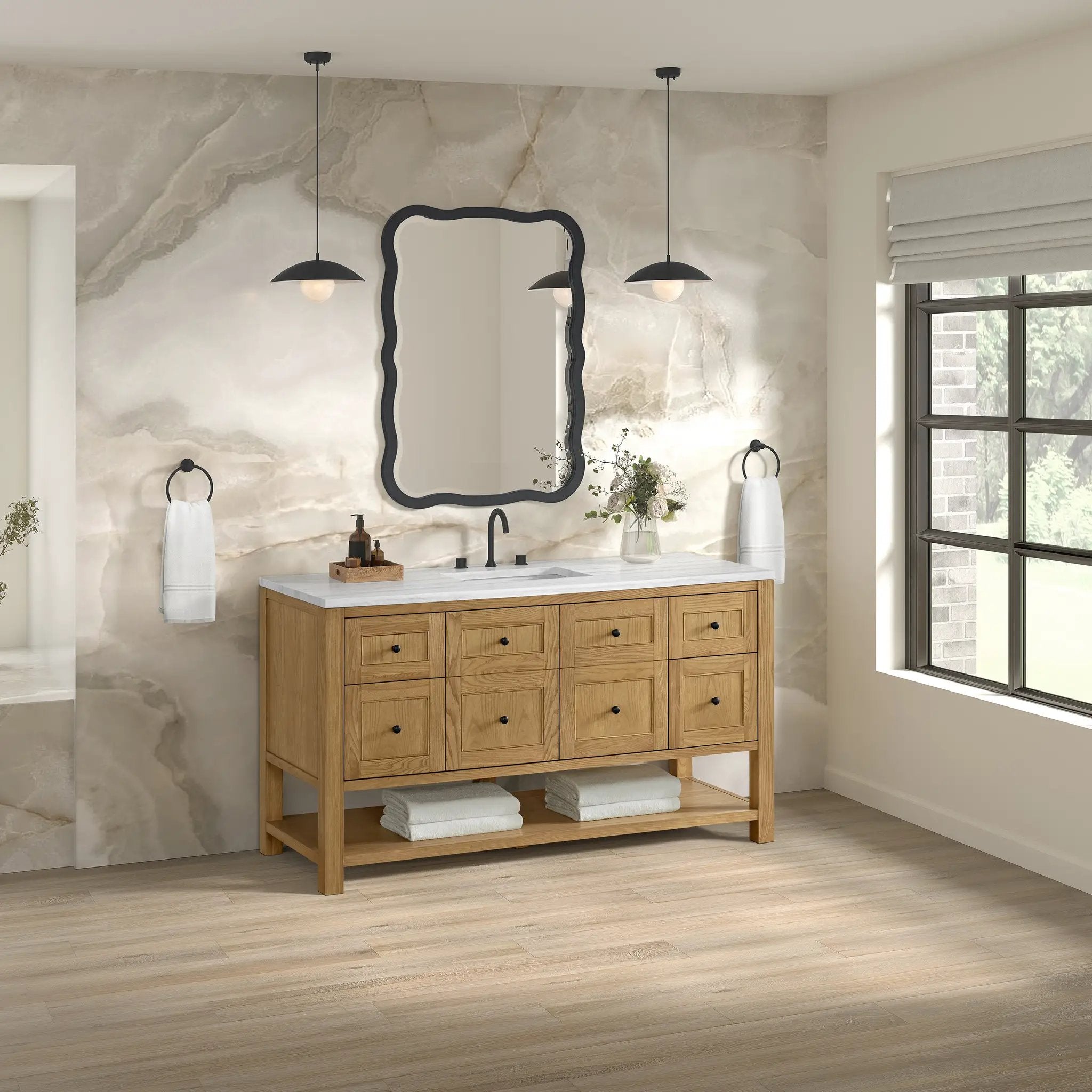 light natural oak vanity