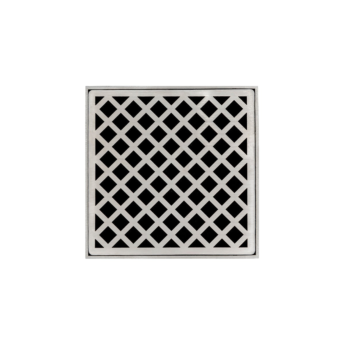 Infinity Drain 5" x 5" Strainer Premium Center Drain Kit with Criss-Cross Pattern Decorative Plate and 2" Throat for XD 5