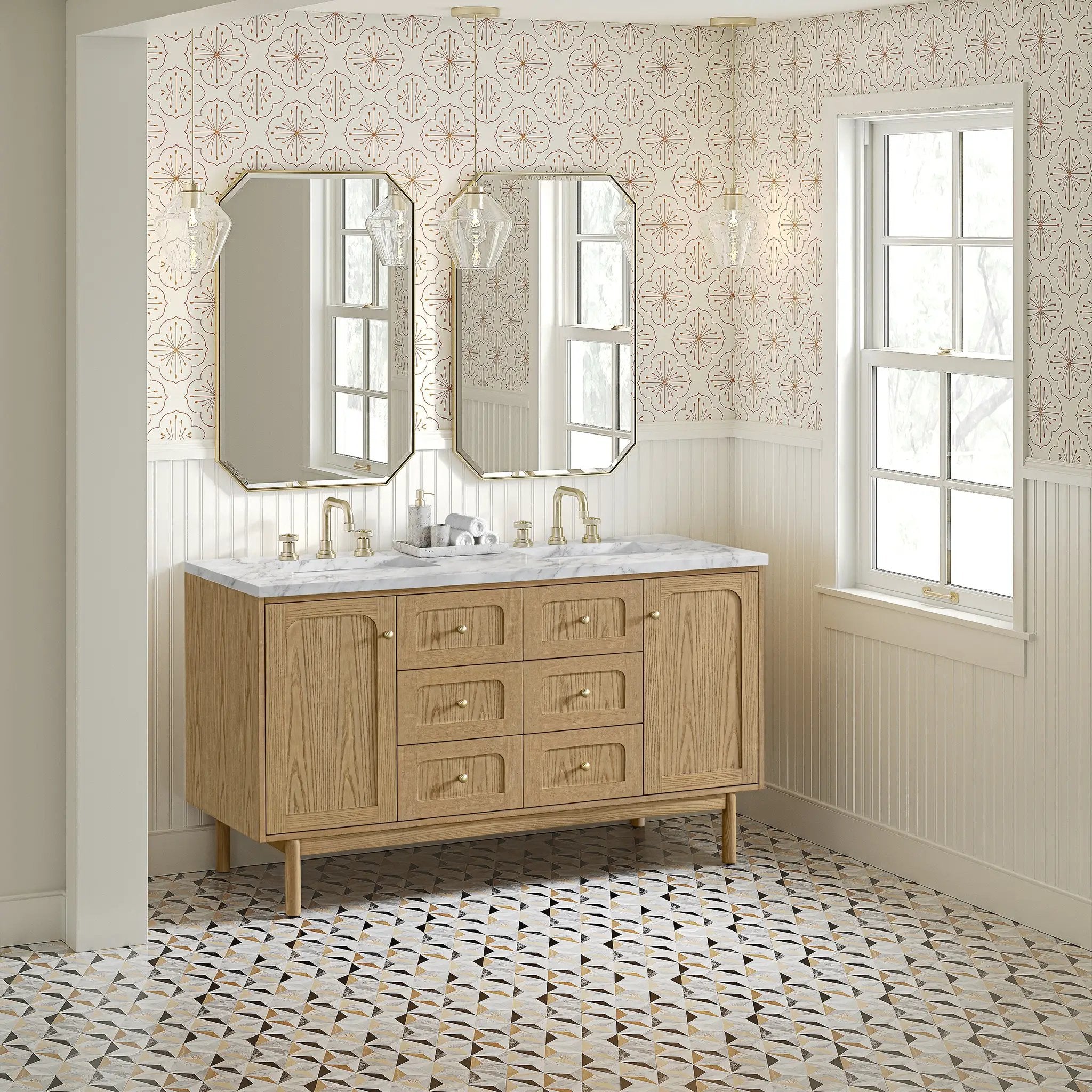 light natural oak vanity