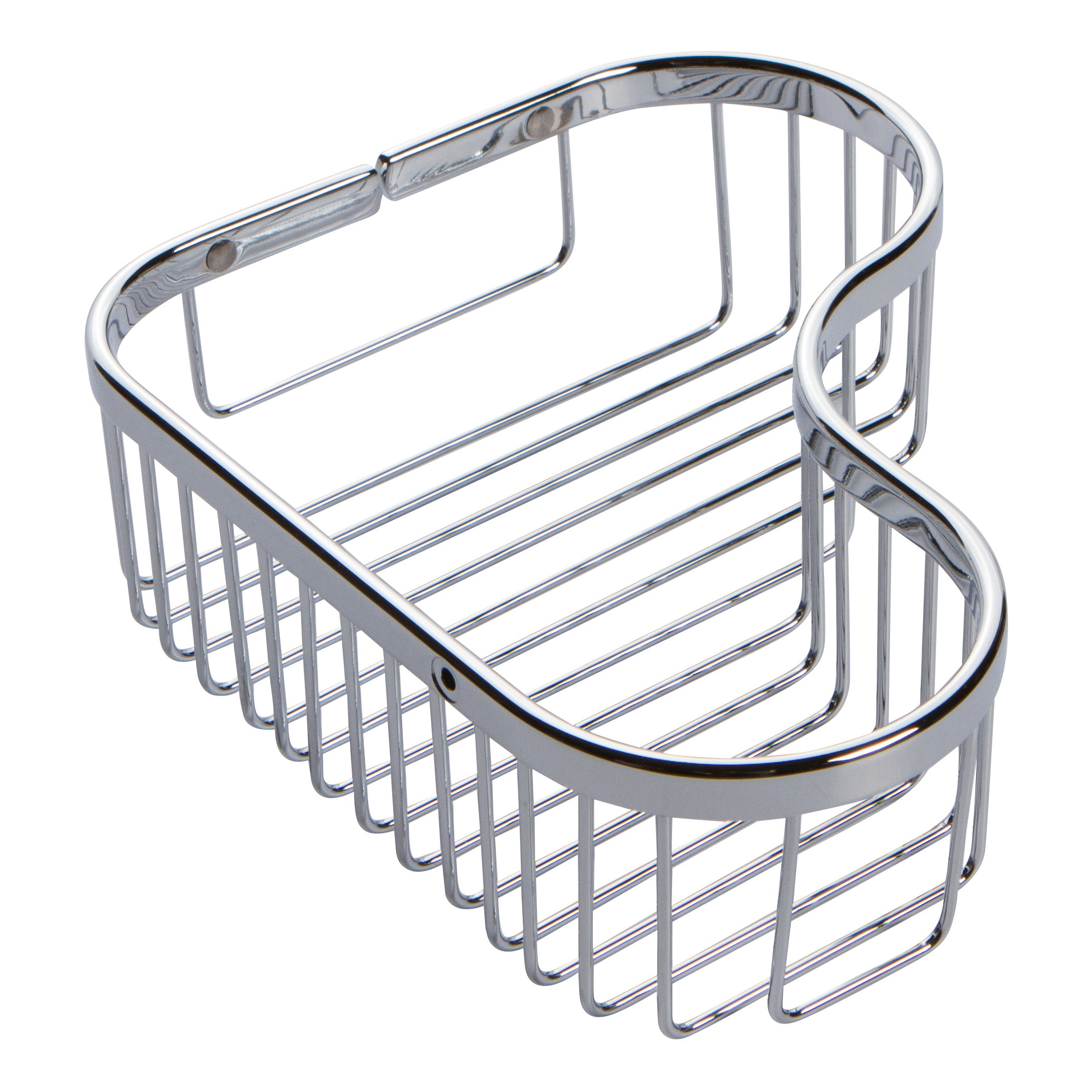 polished chrome corner basket