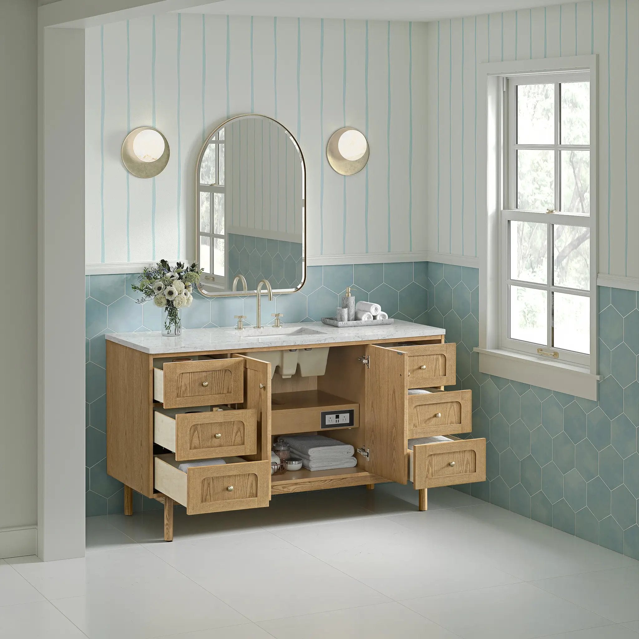 light natural oak vanity