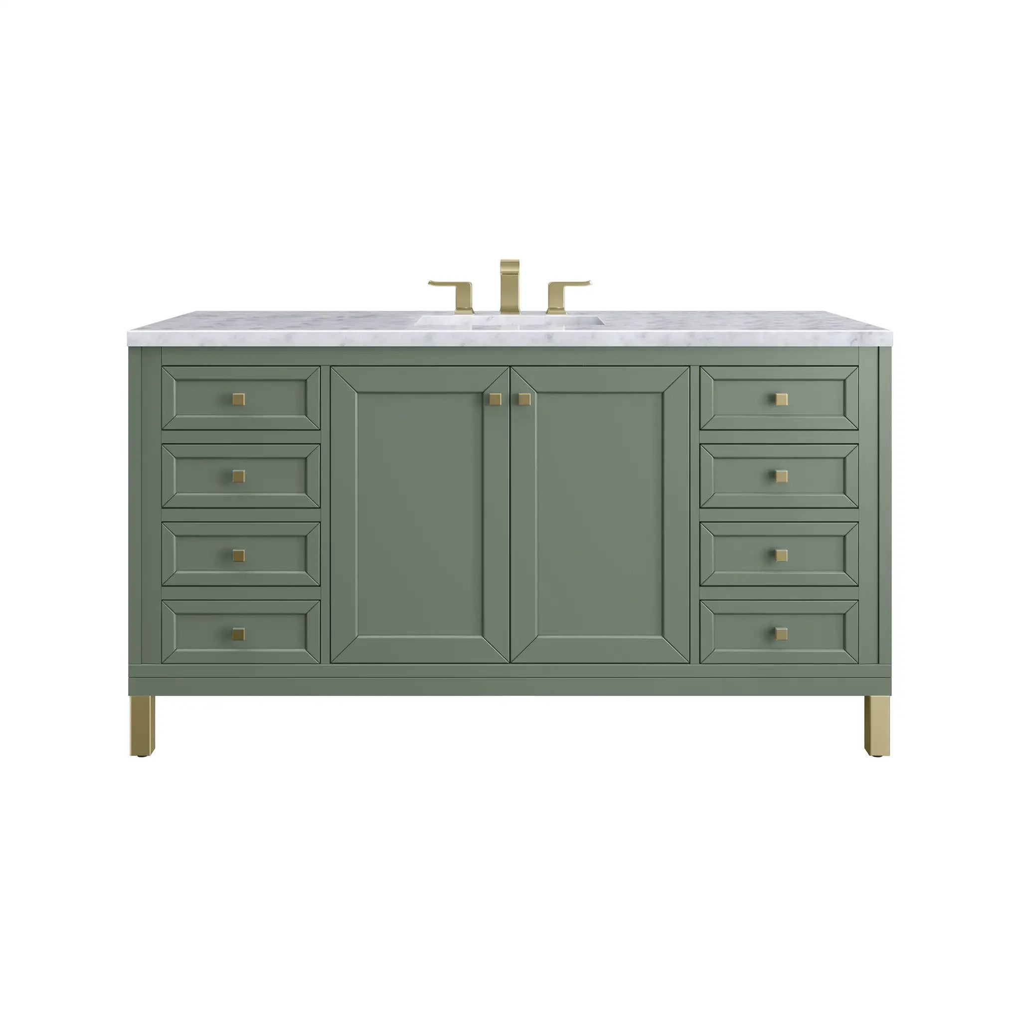 James Martin Chicago 60" Single Vanity Set - Smokey Celadon by James Martin Vanities