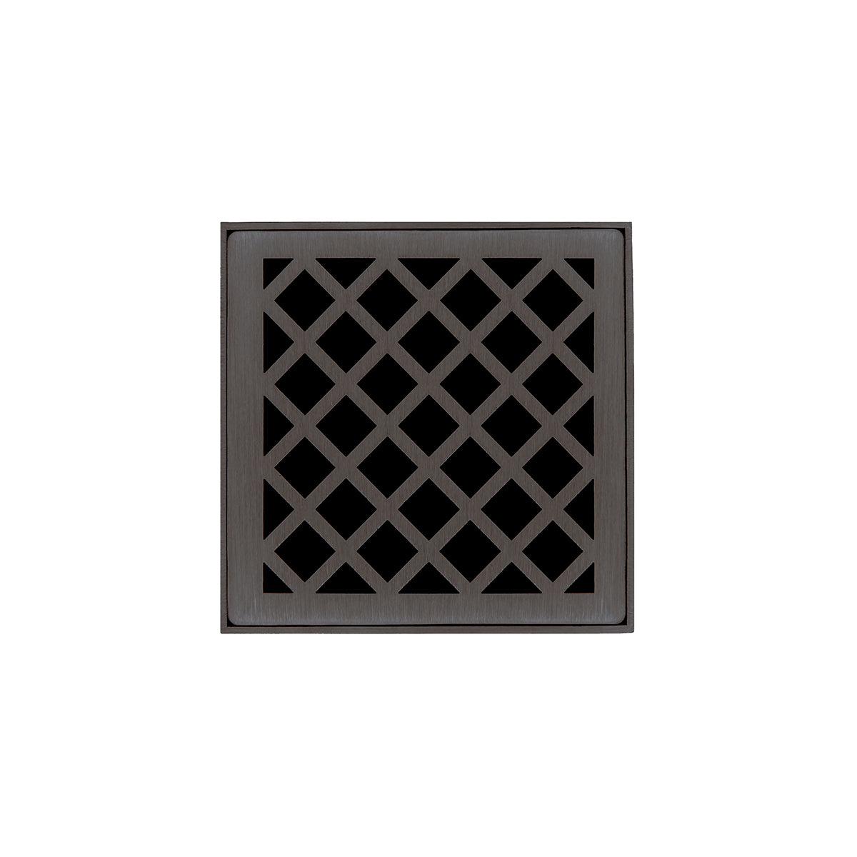 Infinity Drain 4" x 4" XD 4 Premium Center Drain Kit with Criss-Cross Pattern Decorative Plate with ABS Drain Body, 2" Outlet