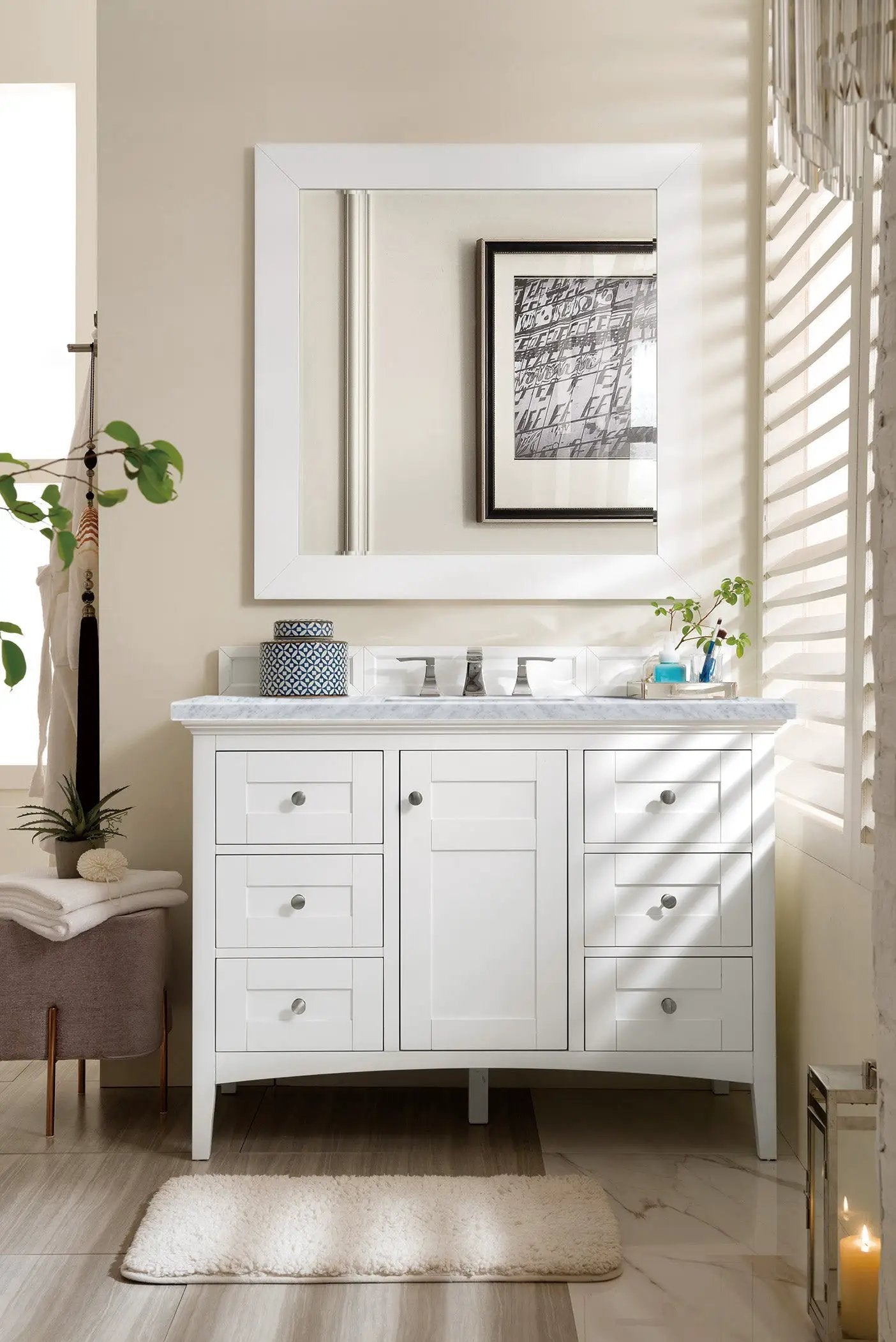 James Martin Palisades 48" Single Vanity Set - Bright White by James Martin Vanities