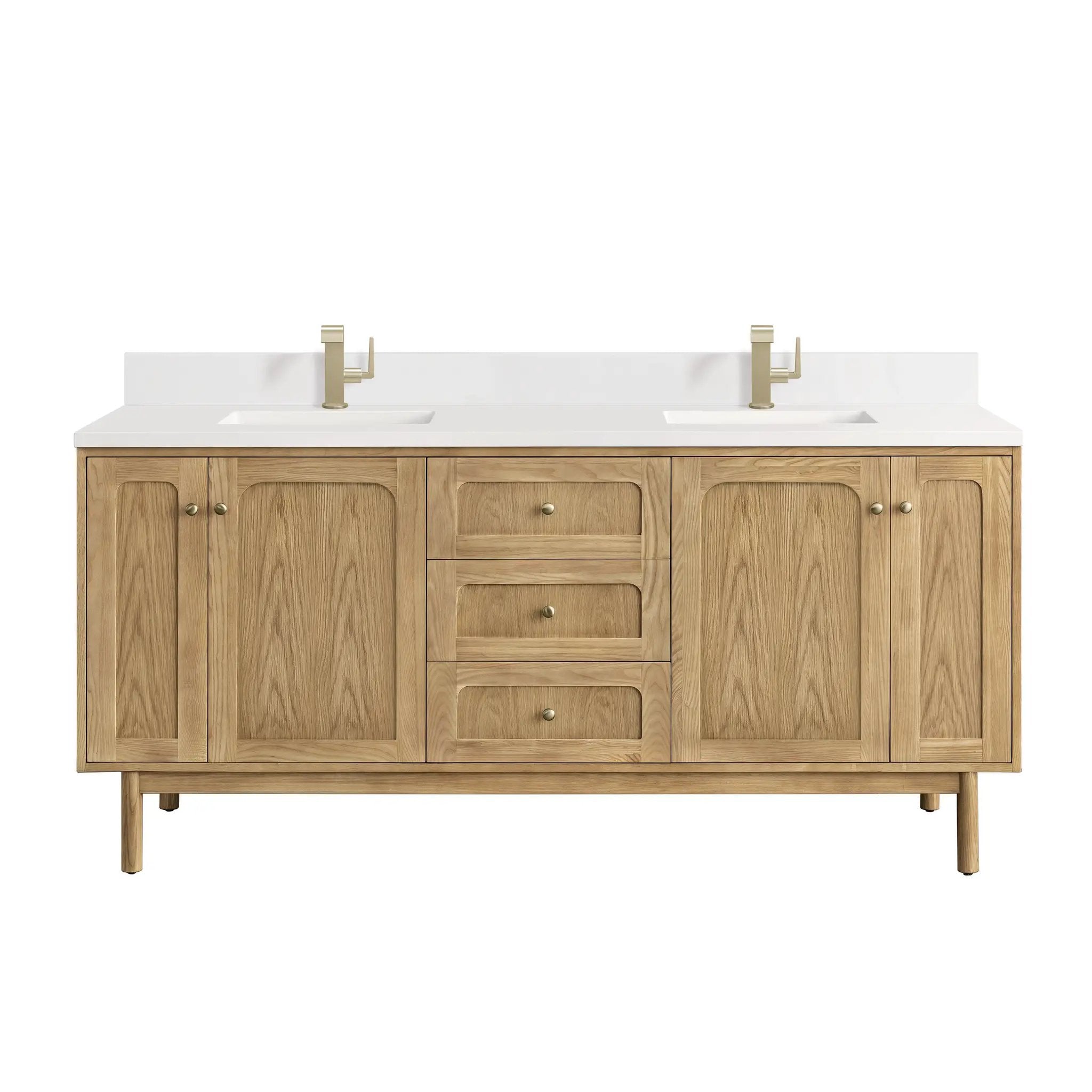 James Martin Laurent 72" Double Vanity Set - Light Natural Oak by James Martin Vanities