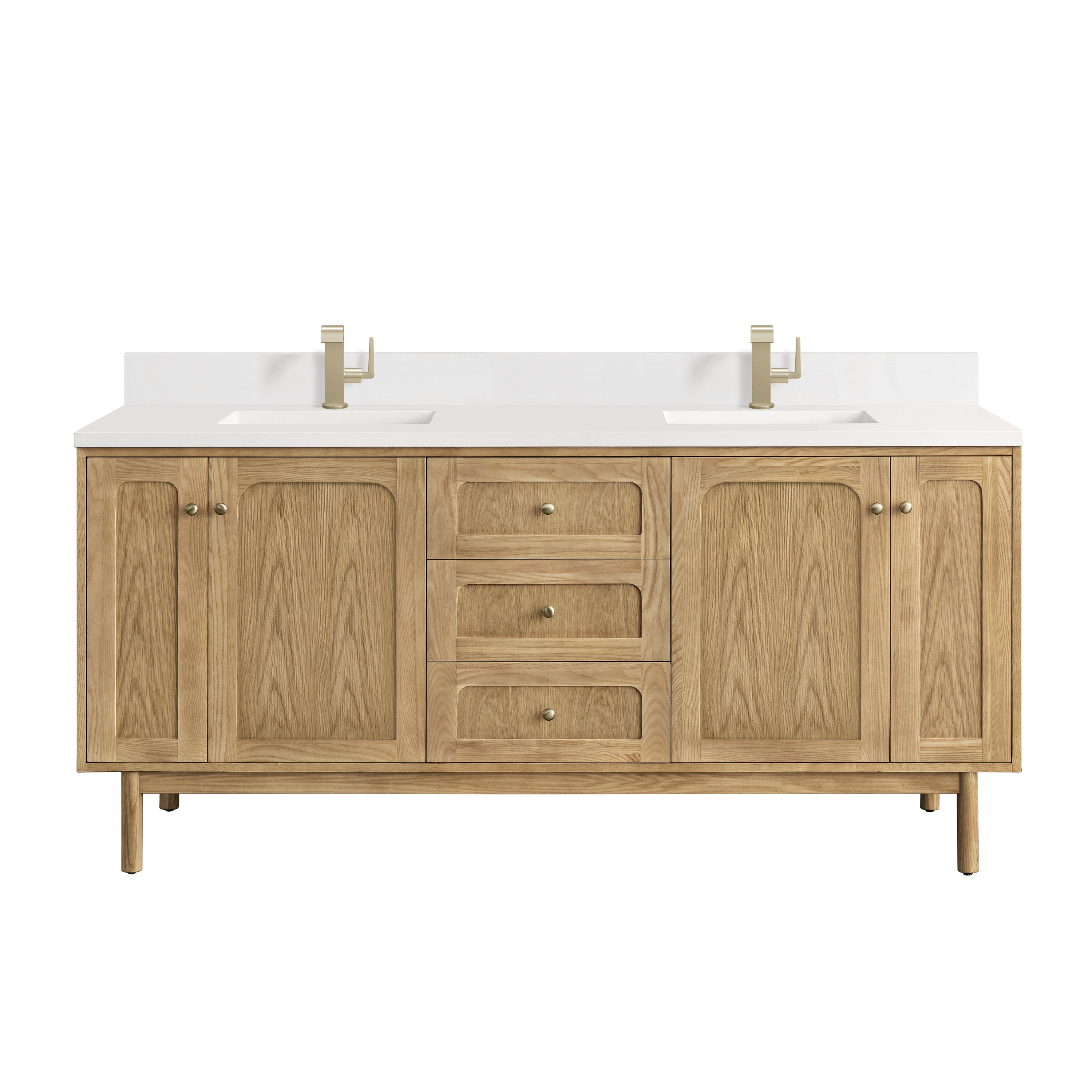 James Martin Vanities Laurent 72" Double Vanity - Light Natural Oak