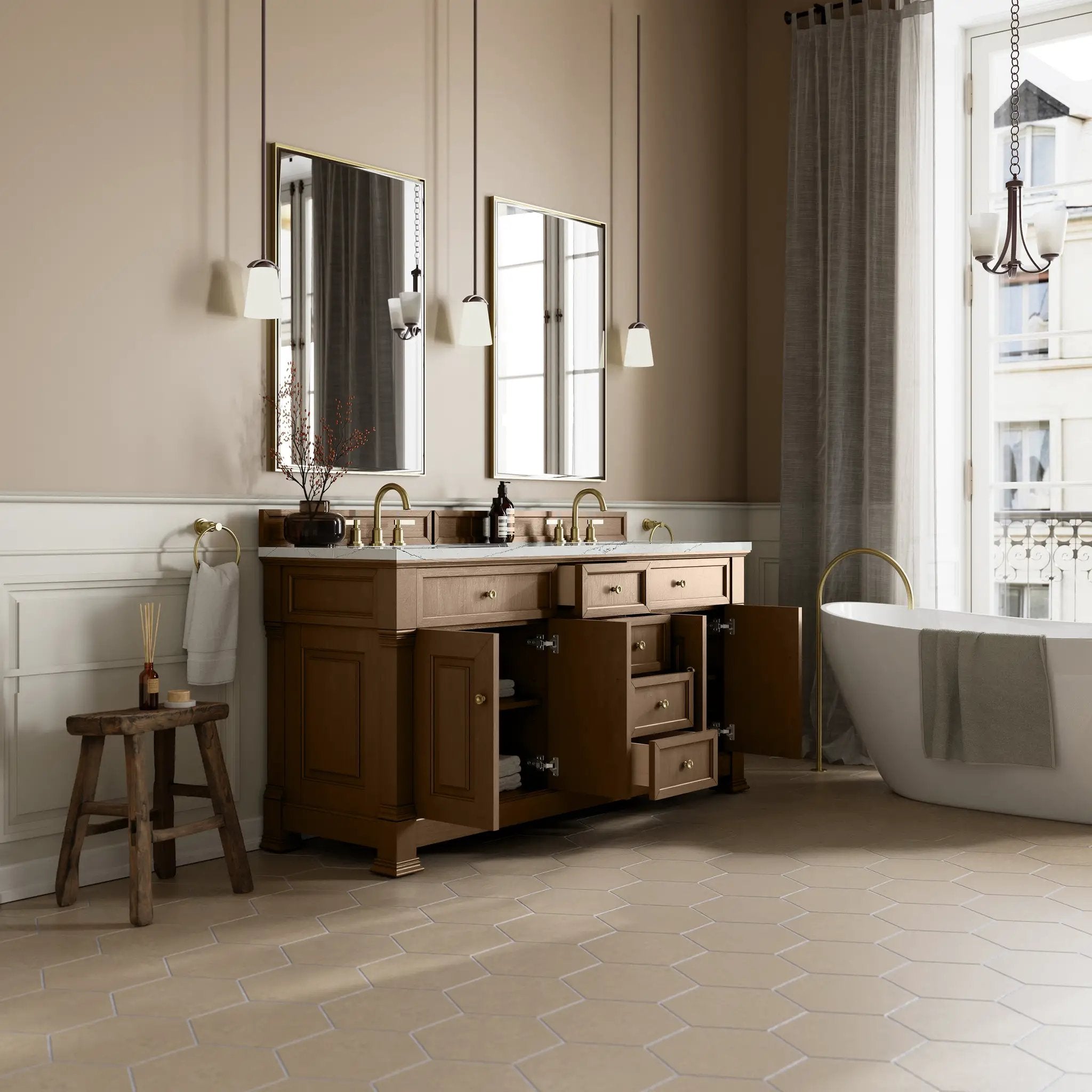 pecan vanity