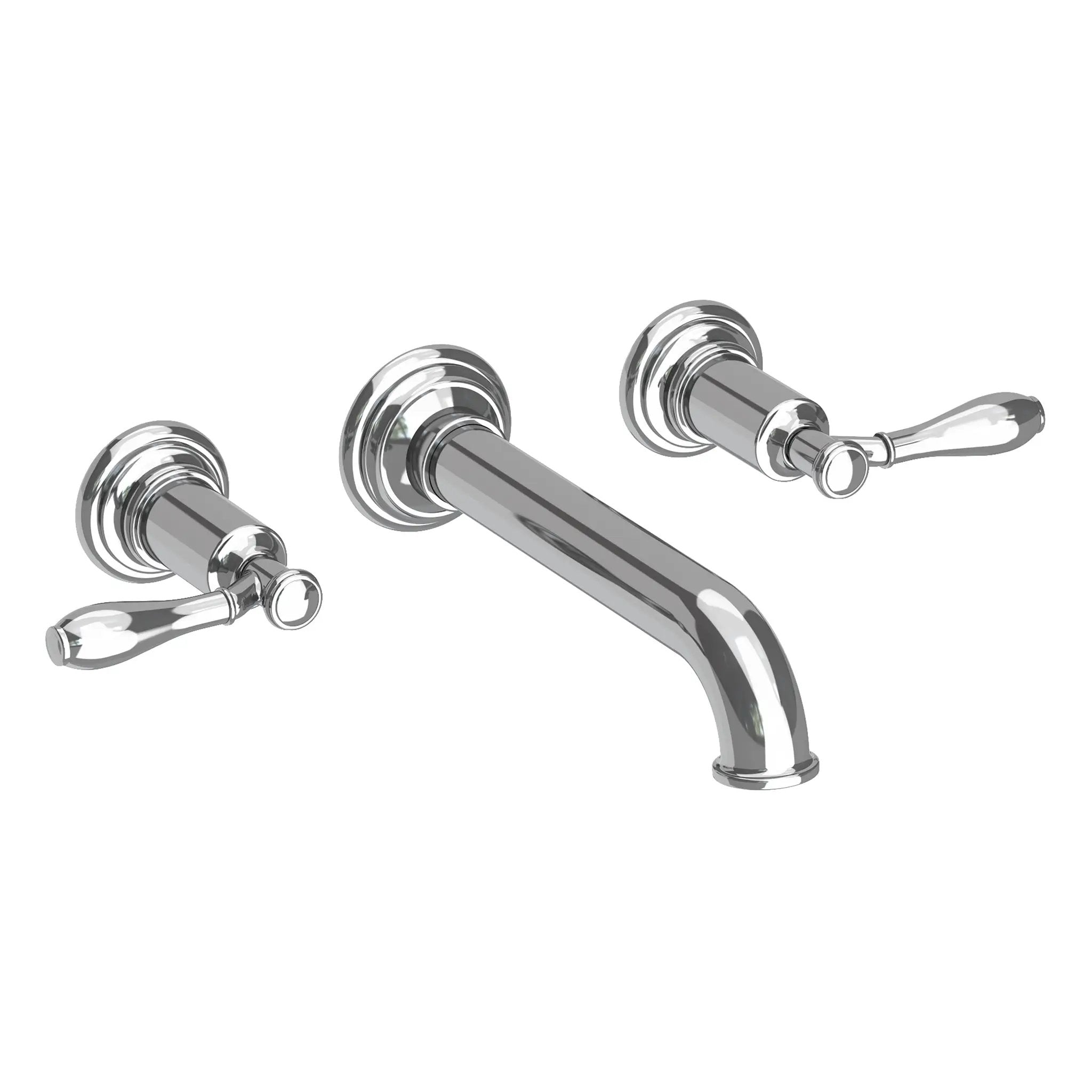 polished chrome lavatory faucet