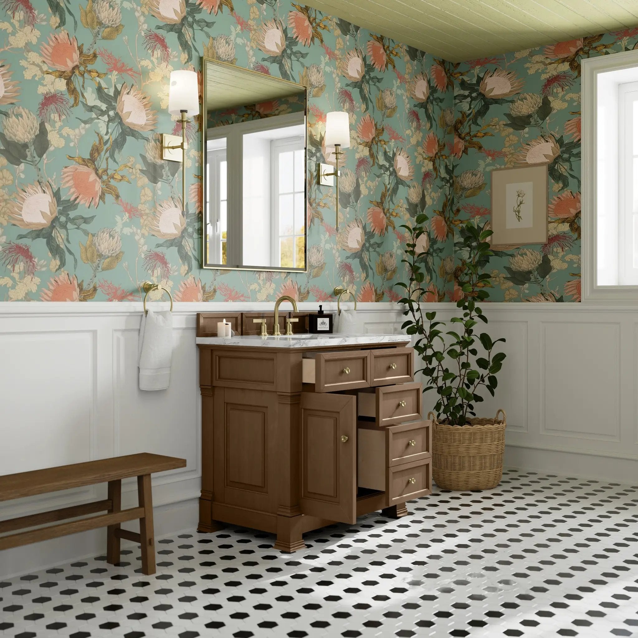 pecan vanity