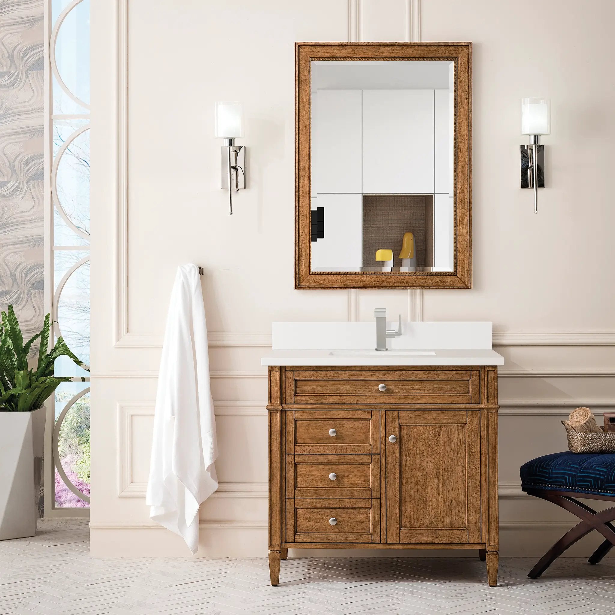 saddle brown vanity