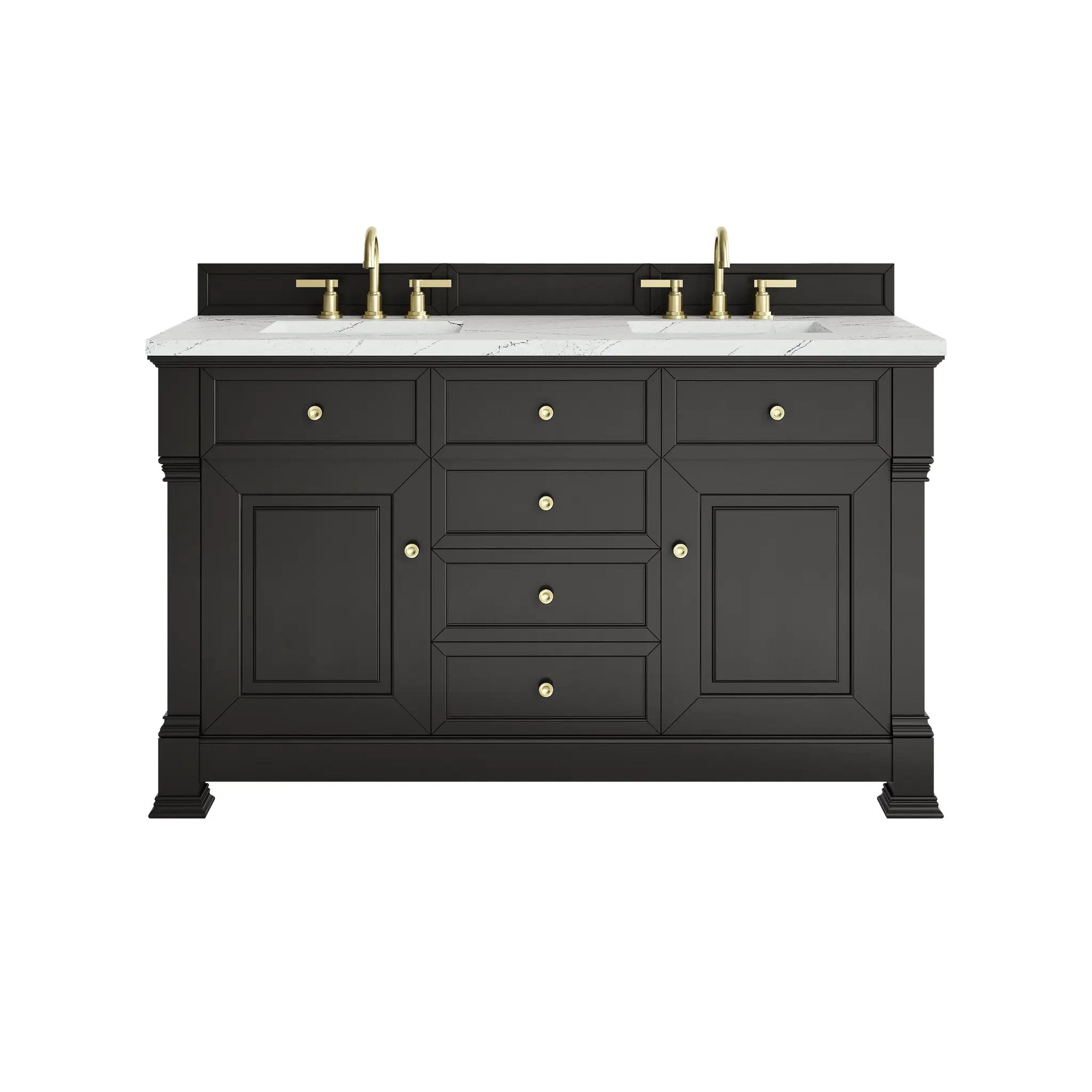 James Martin Brookfield 60" Double Vanity Set - Black Onyx by James Martin Vanities