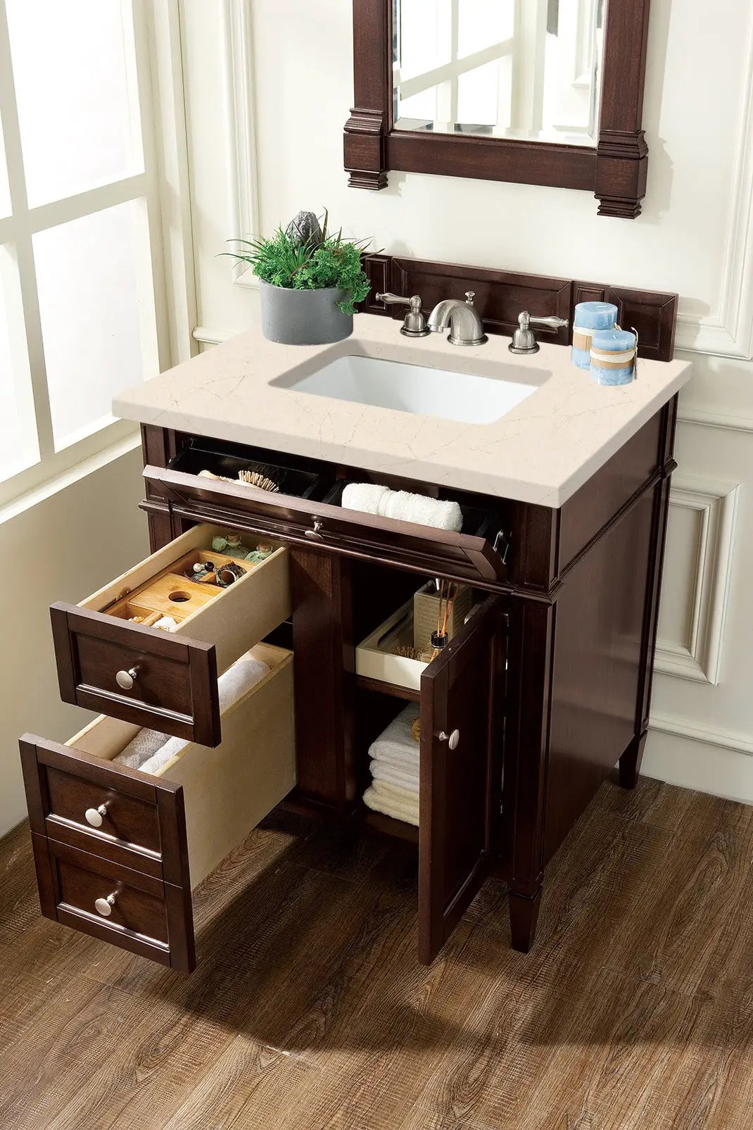 burnished mahogany vanity