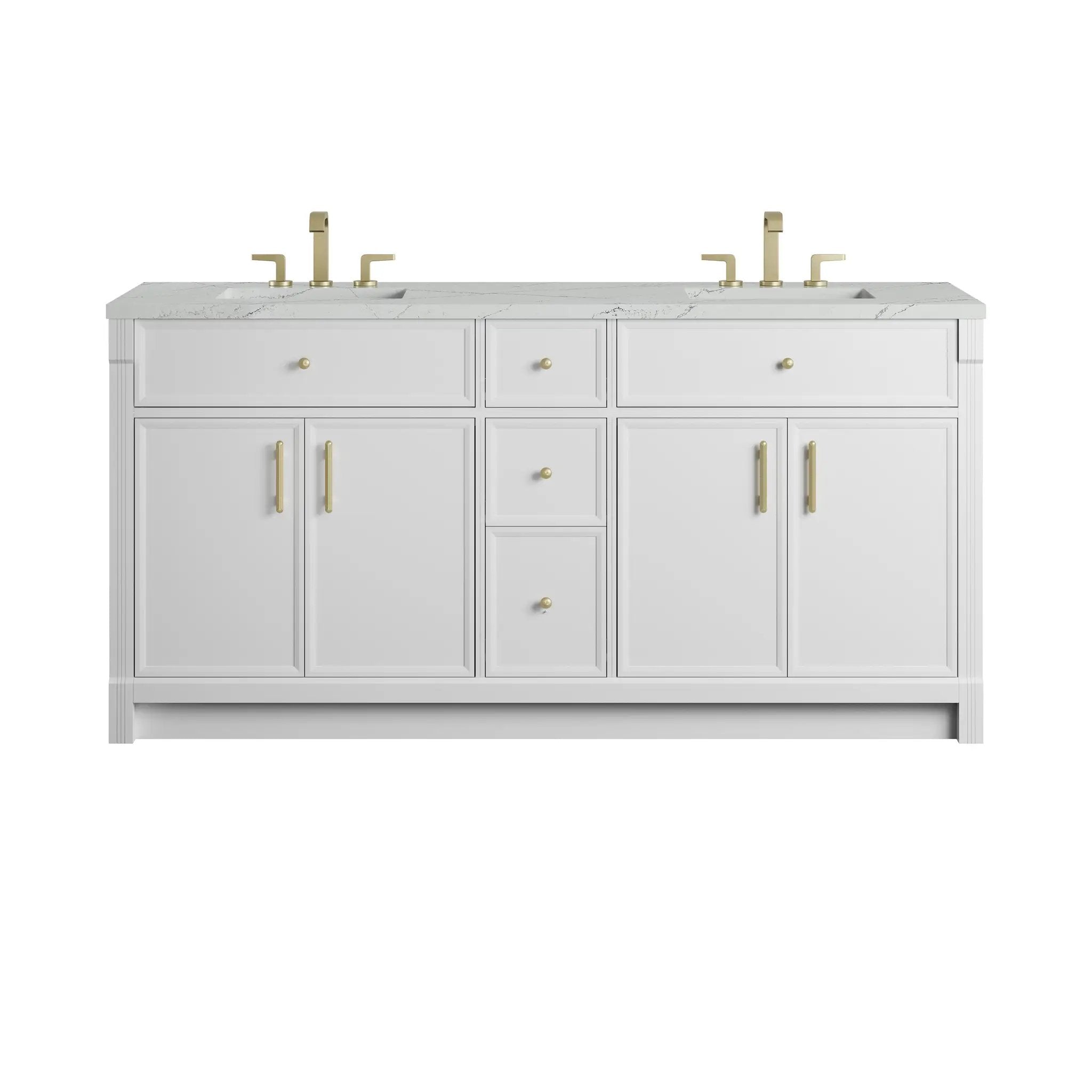 James Martin Bellshire 72" Double Vanity Set - Bright White by James Martin Vanities