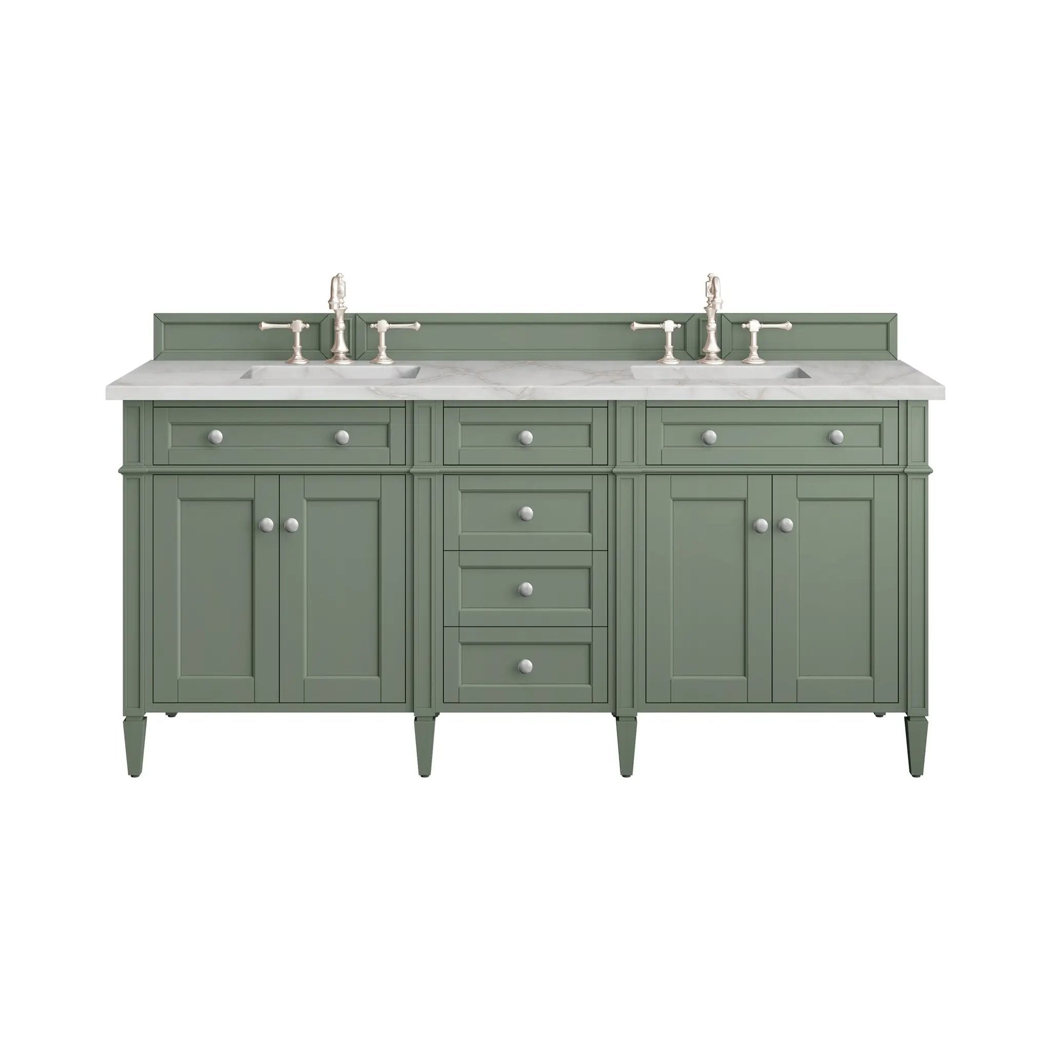 James Martin Brittany 72" Double Vanity Set - Smokey Celadon by James Martin Vanities