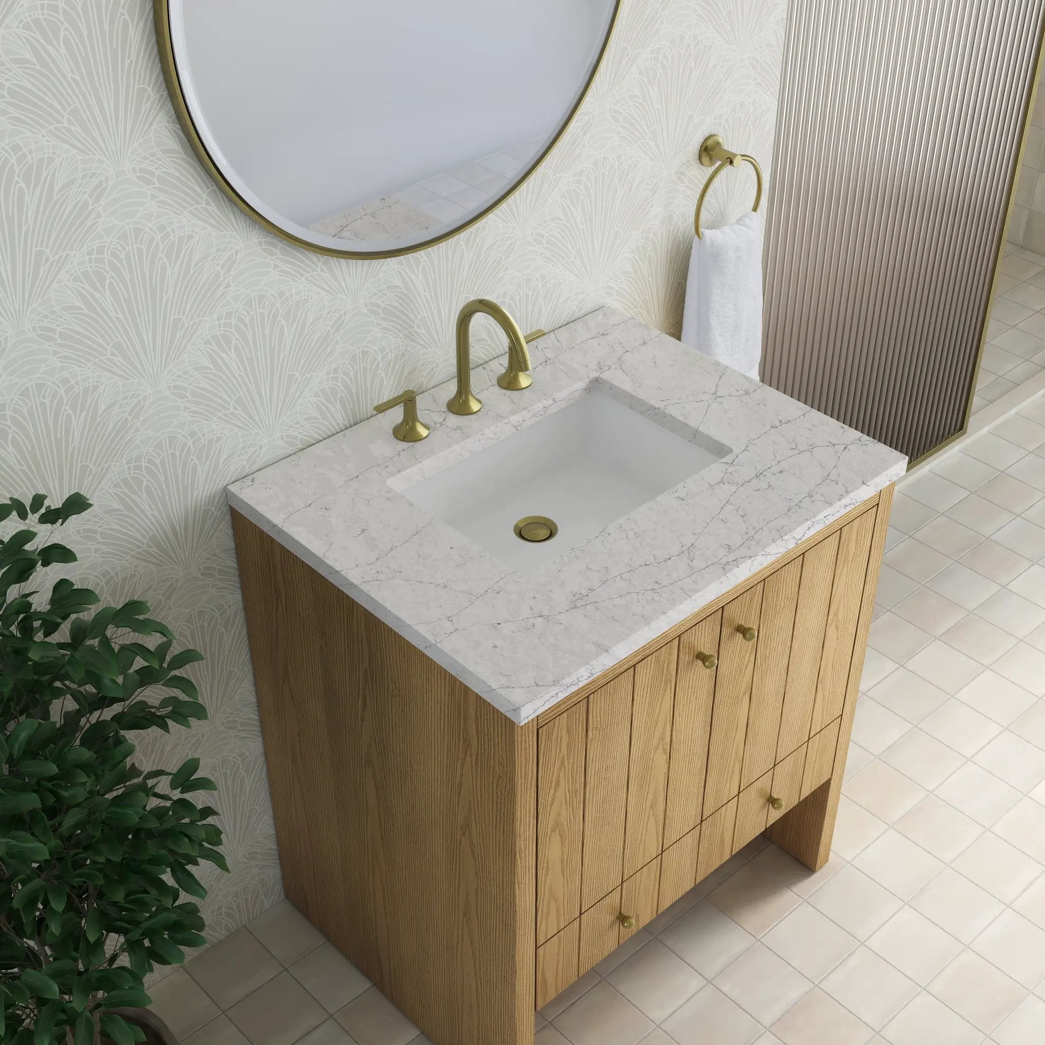 light natural oak vanity