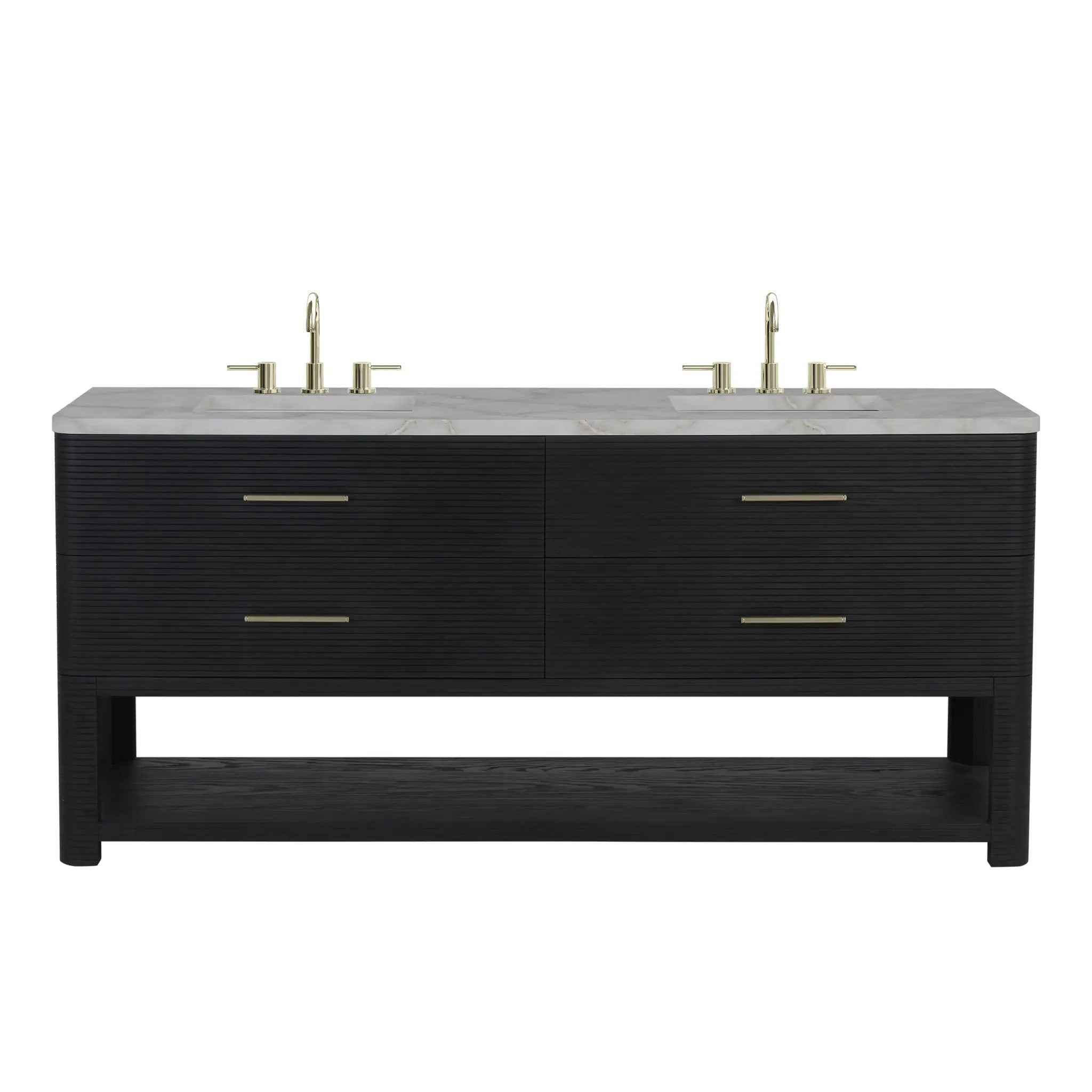 James Martin Lucian 72" Double Vanity Set - Carbon Oak by James Martin Vanities