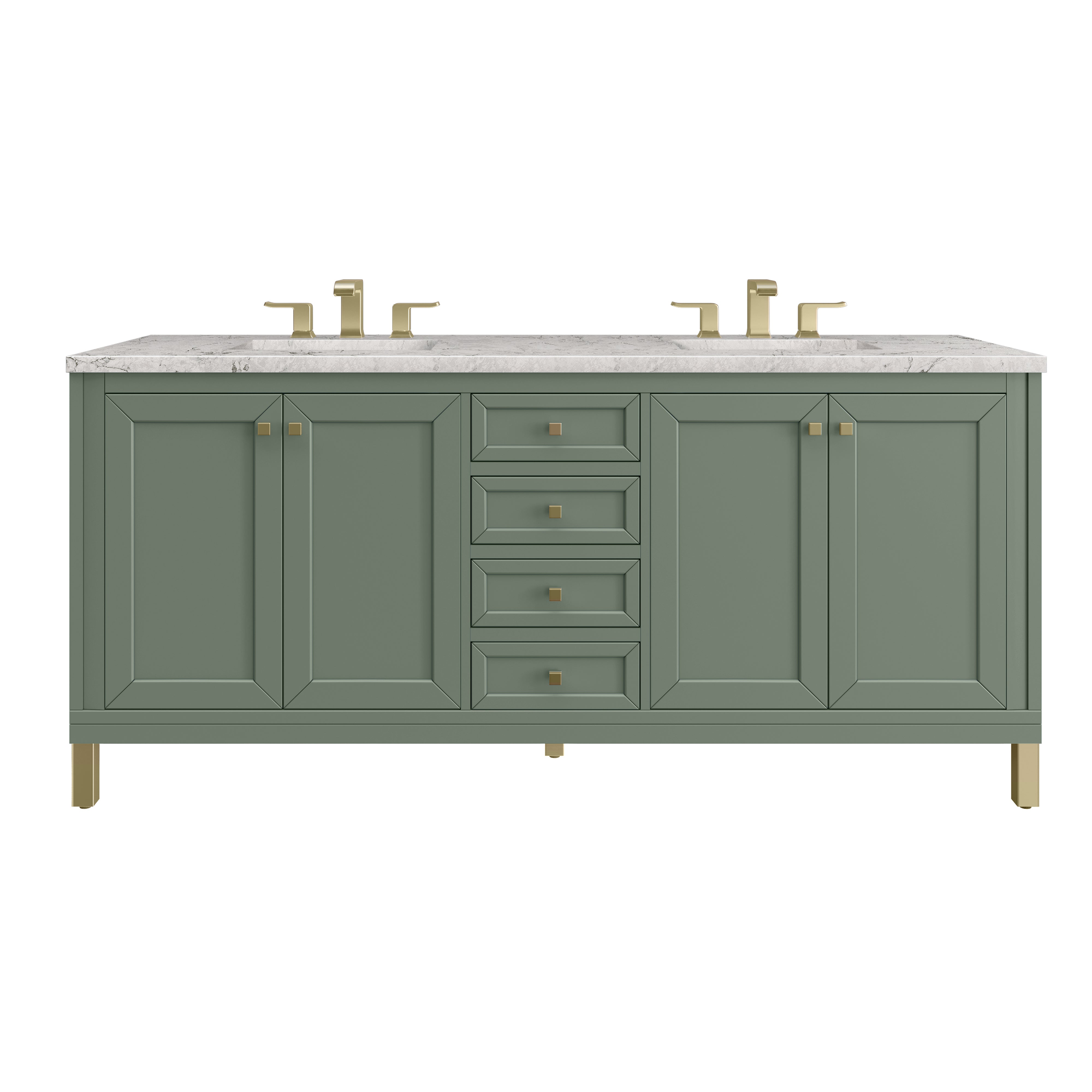 James Martin Vanities Chicago 72" Double Vanity - Smokey Celadon